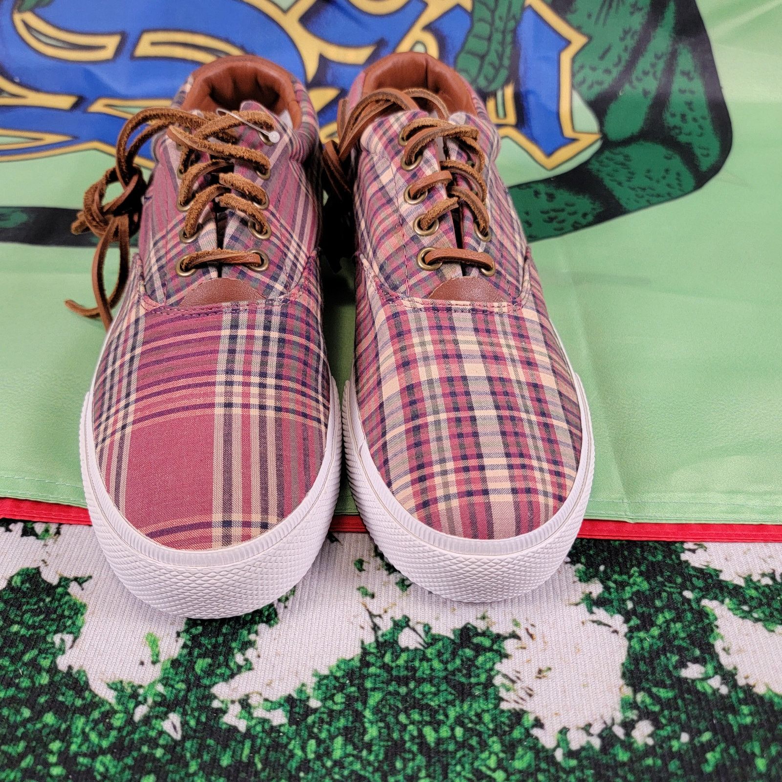 Polo Ralph Lauren Ralph Lauren Polo Vaughn Boat Deck Shoes Wine Plaid Sz 8D Size US 8 / EU 41 - 4 Thumbnail