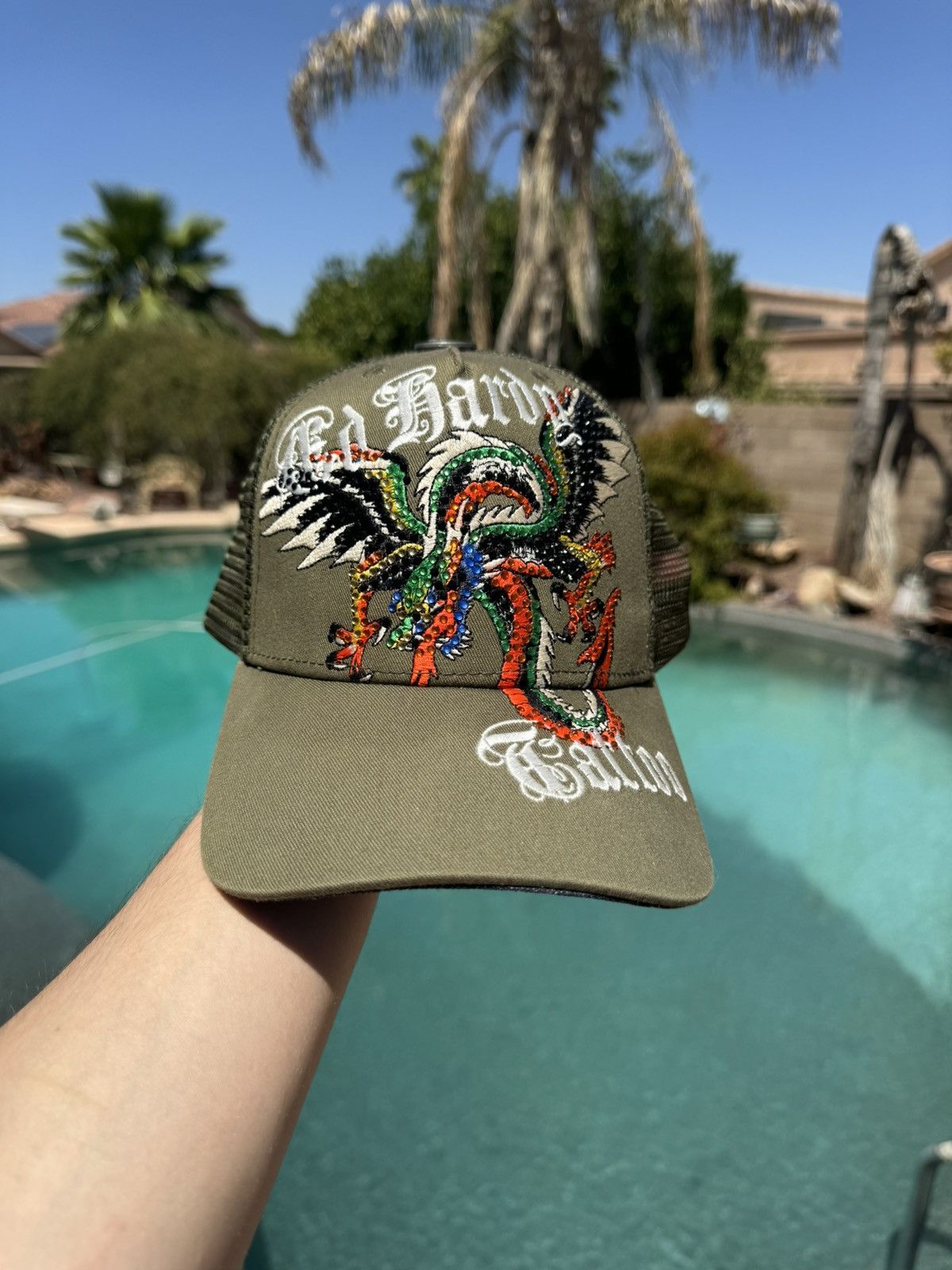 かわいい！ hardy Ed Hardy Ed rhinestone Grailed | hat 帽子
