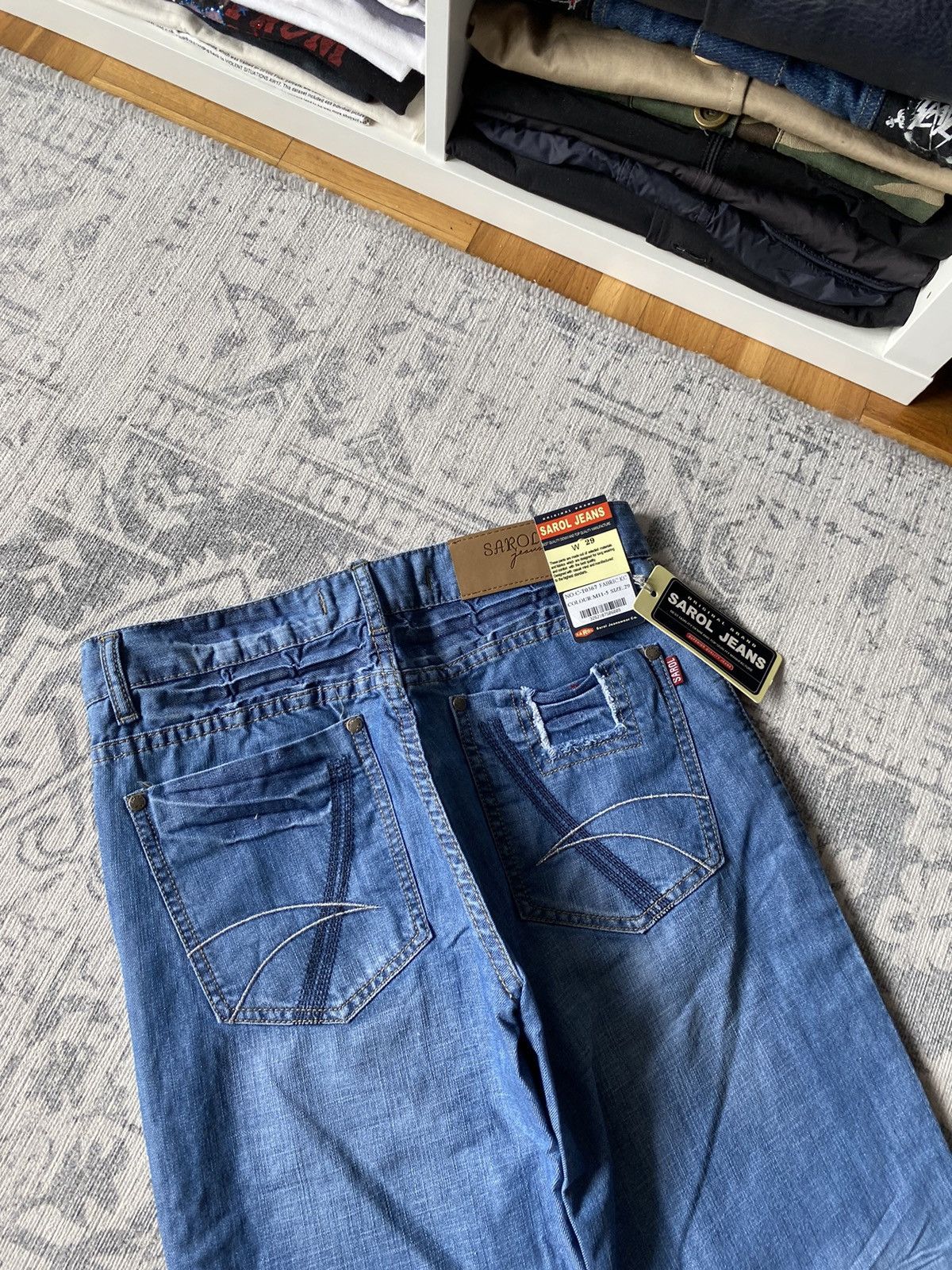 Japanese Brand × Vintage Vintage Baggy Flared Jeans Faded Wide Japanese Dragon Hype Size US 30 / EU 46 - 9 Thumbnail