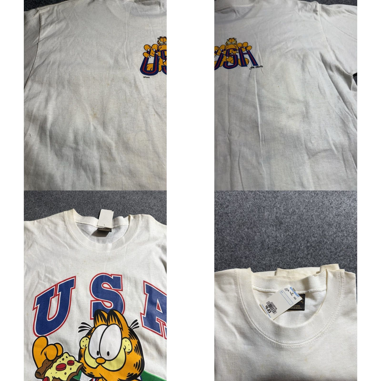 Vintage VINTAGE Garfield USA Eating Team Pizza Graphic Tee Shirt Mens Large NWT White Cotton Crew Neck Short Sleeve MEX Spring Ford USA Theme 90s Size US L / EU 52-54 / 3 - 10 Thumbnail