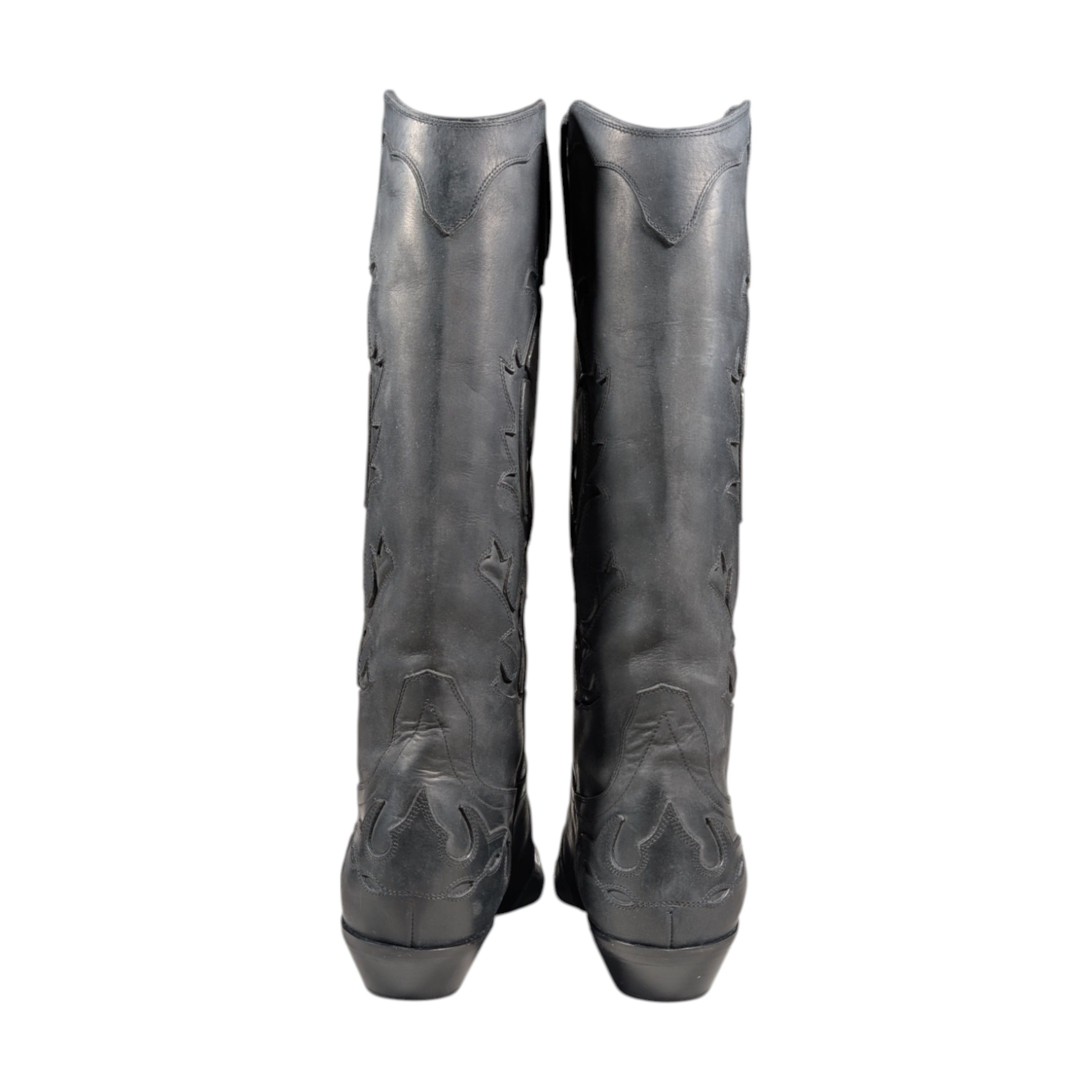 Enfants Riches Deprimes ERD Duct Tape Black Leather Cowboy Boots SSENSE Exclusive Size US 9 / EU 42 - 7 Thumbnail