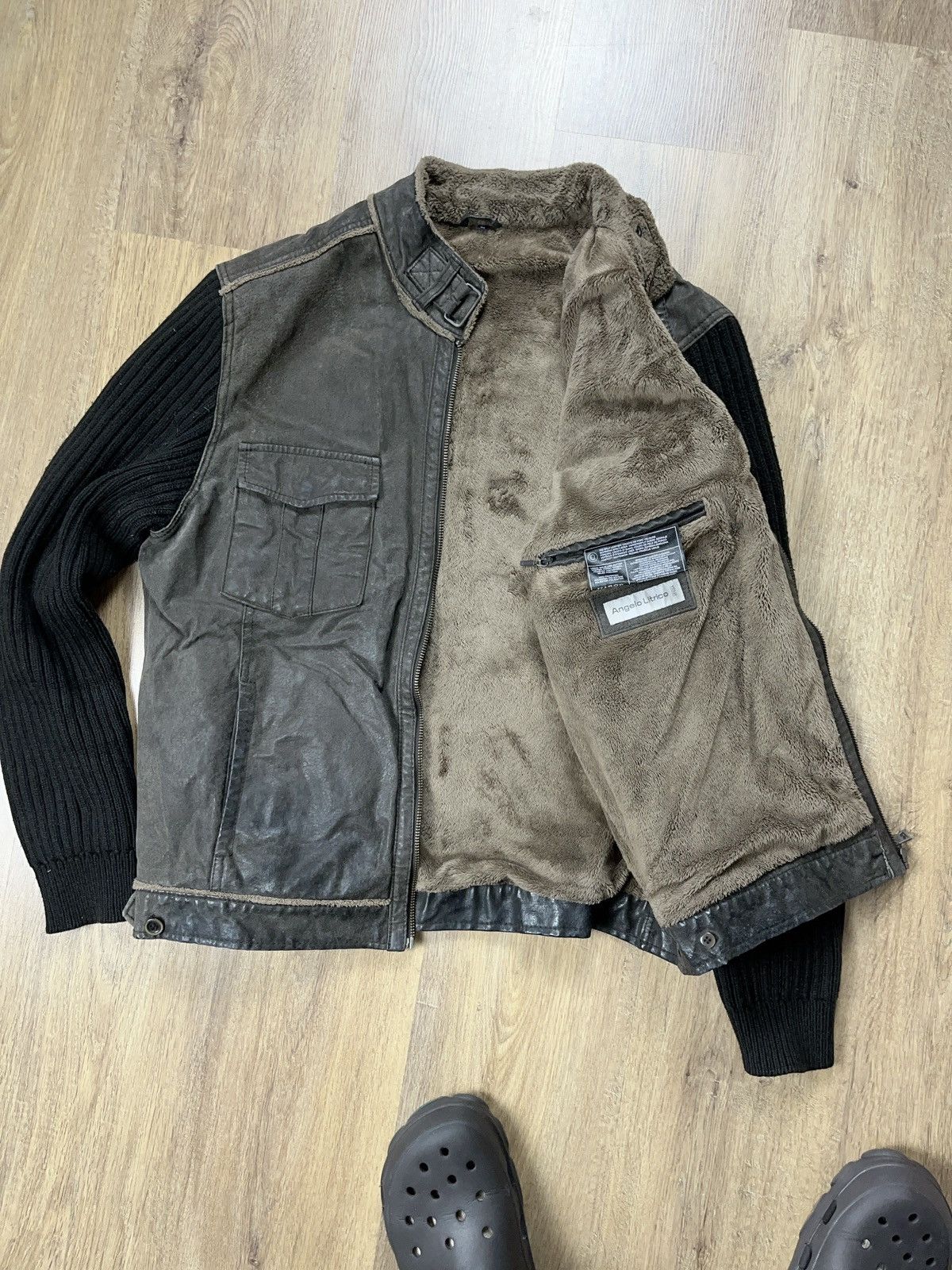 Genuine Leather × Japanese Brand ➕ vintage ribbed sleeves Sherpa genuine leather y2k jacket Size US M / EU 48-50 / 2 - 2 Thumbnail
