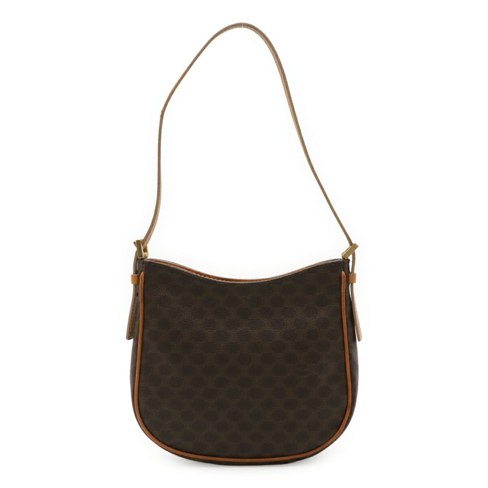 Celine CELINE Macadam pattern handbag, pouch, shoulder bag, leather, dark brown Size ONE SIZE - 1 Thumbnail