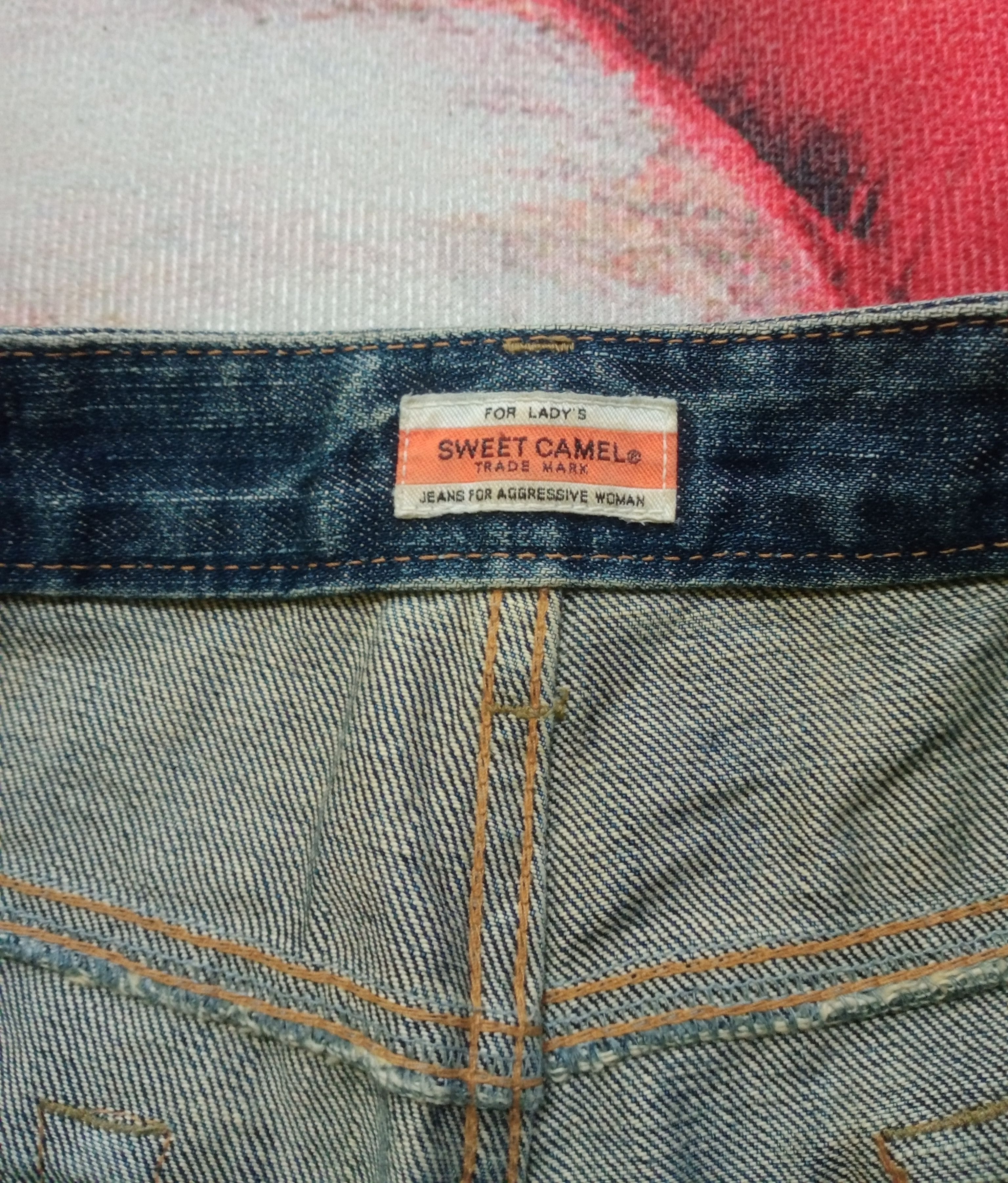If Six Was Nine Rare Flare Jeans Sweet Camel Distressed Boot Cut Size 31" - 5 Thumbnail