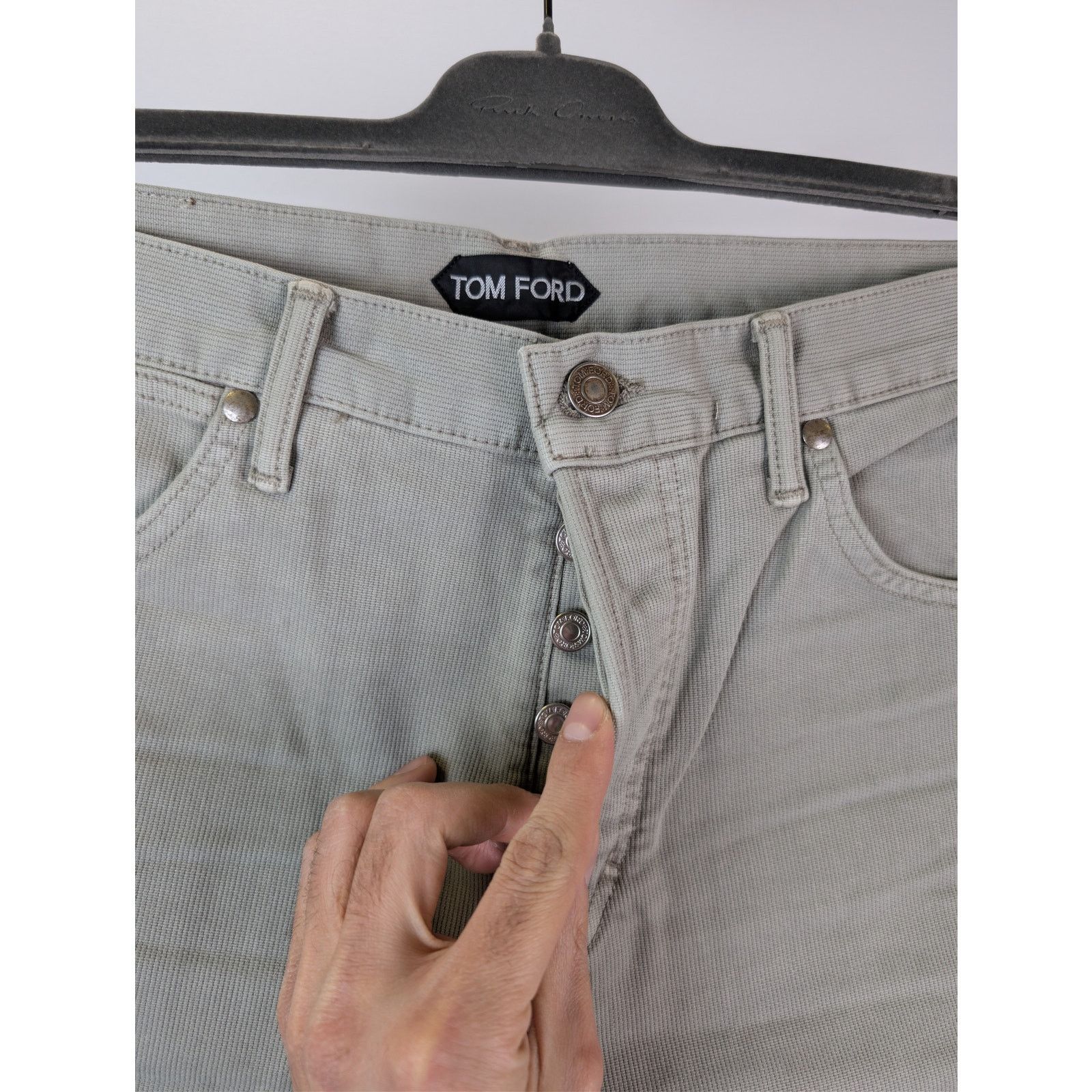 Tom Ford o1rshd1 Tapered Fit Denim Jeans in Grey 33 Size US 33 - 7 Thumbnail