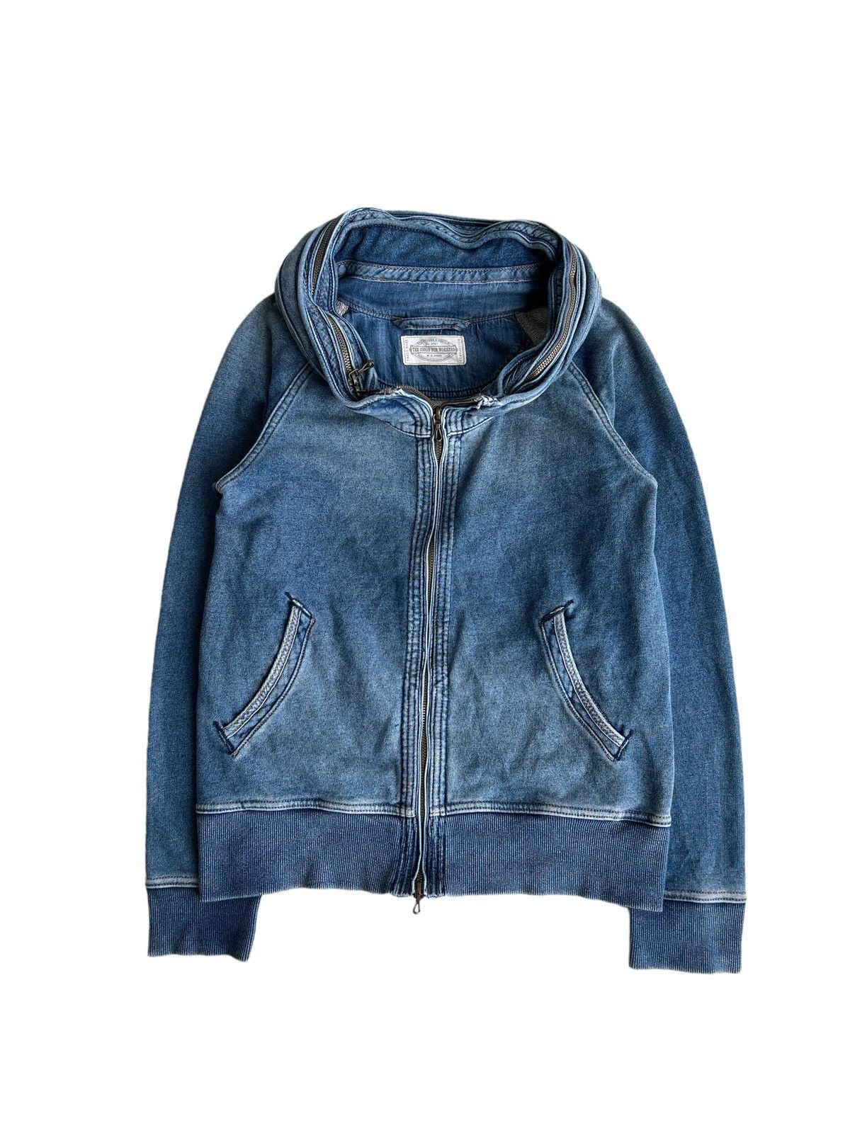 00s GOA vintage denim hoodie bono パーカー 1990s GOA 🇯🇵 Indigo Dyed Patina Faded Bono Hoodie Jacket