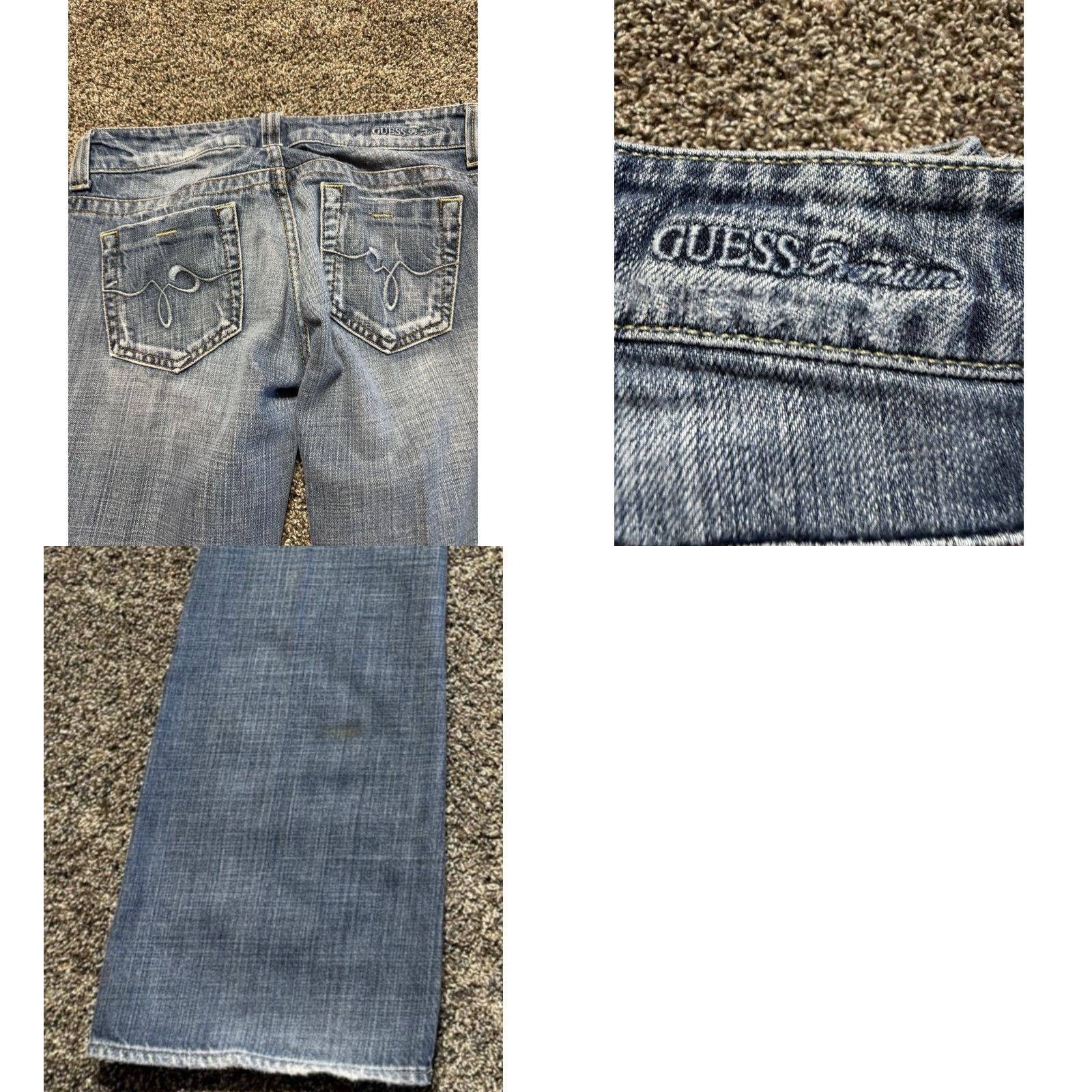 Guess GUESS Premium Daredevil Flare Women's Jeans Size 29 Blue Denim 29X35.5 FLAW Vintage: No, But— Size 29" - 9 Thumbnail