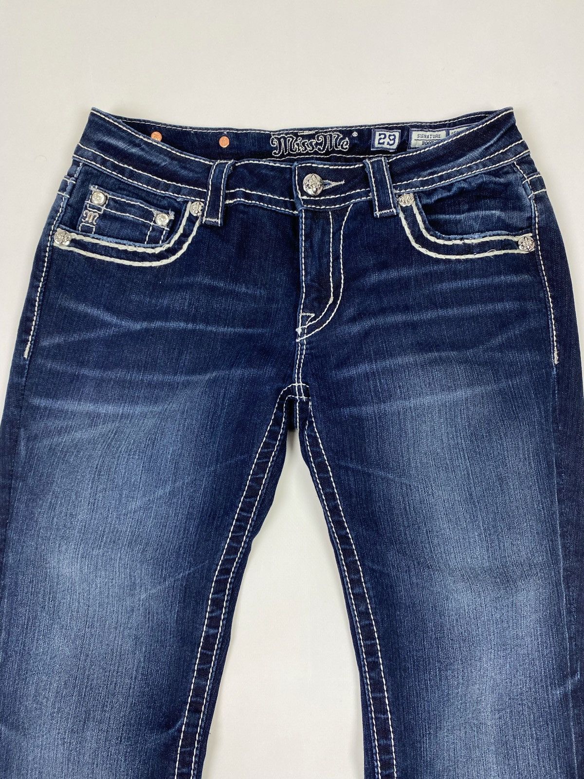 Miss Me Y2K Vintage Miss Me Slim Washed Boot Cut Flare Denim Pants Size 29" - 3 Thumbnail