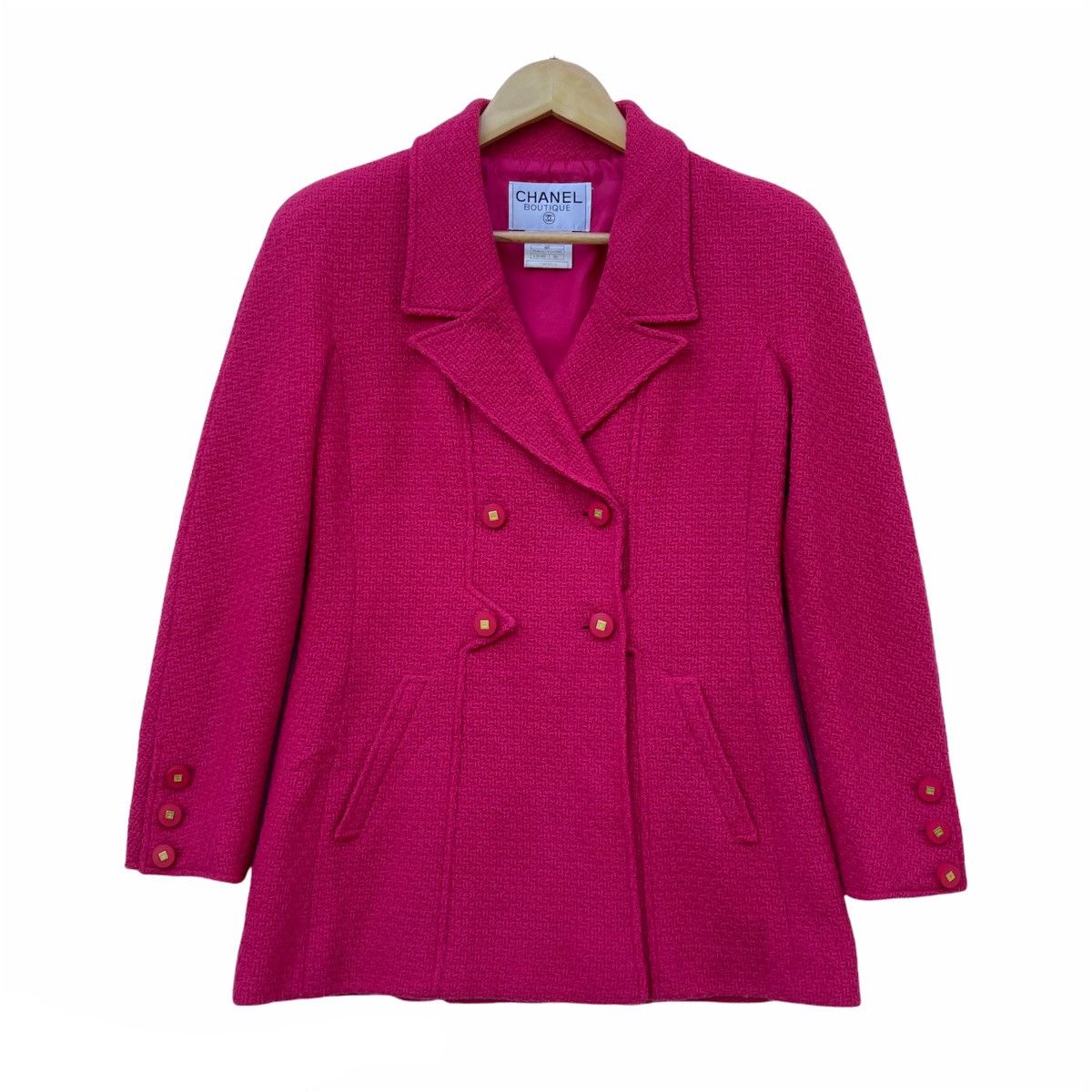 Chanel Chanel Pink Wool Blazer Button Ladies Size XS / US 0-2 / IT 36-38 - 1 Thumbnail