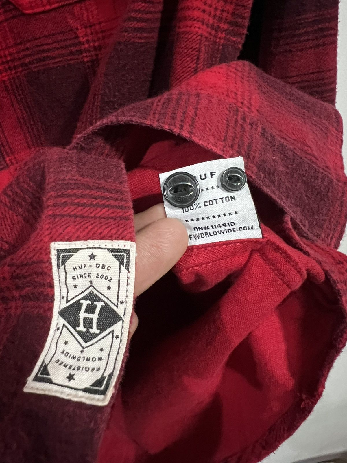 Huf Huf Freeman Flannel Button Down in Red Size US M / EU 48-50 / 2 - 7 Thumbnail