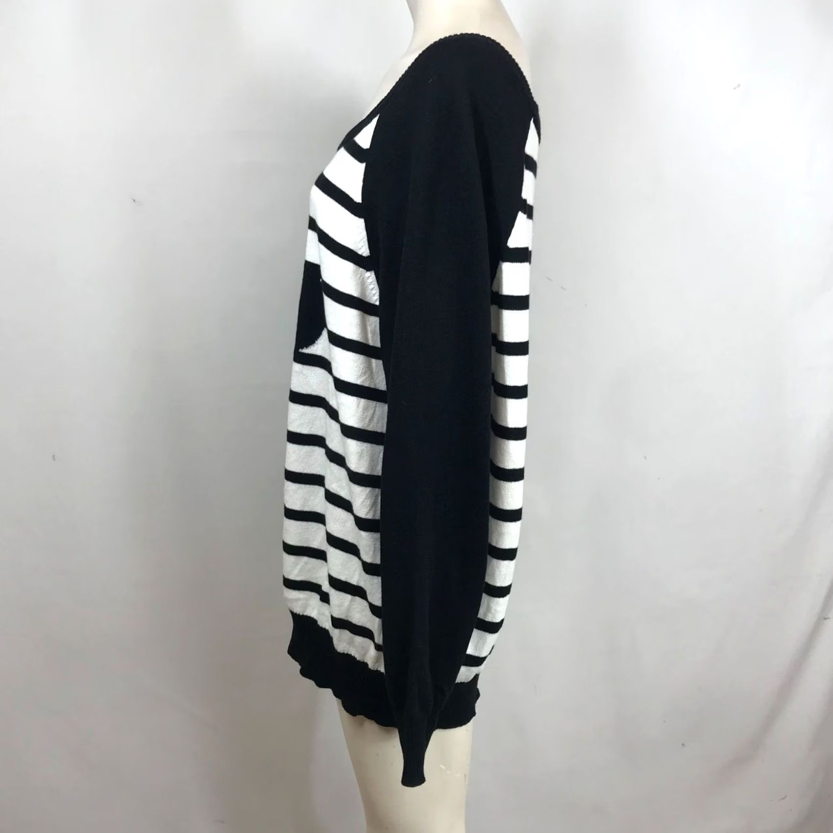 Torrid Torrid Women's Blouse Long Sleeve Minnie Sweatshirt Black & White Stripe 2" Size XS / US 0-2 / IT 36-38 - 6 Thumbnail