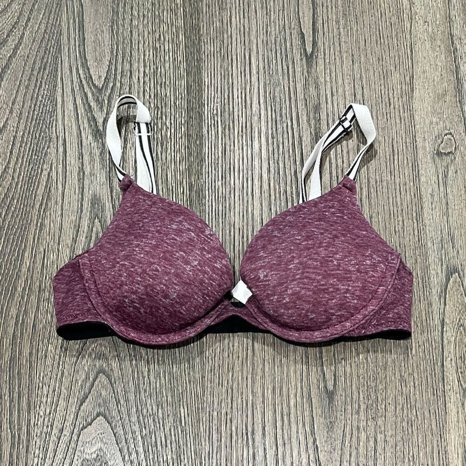 Vintage Victorias Secret PINK T-Shirt Bra Heathered Purple Sz 32X Size ONE SIZE - 1 Thumbnail