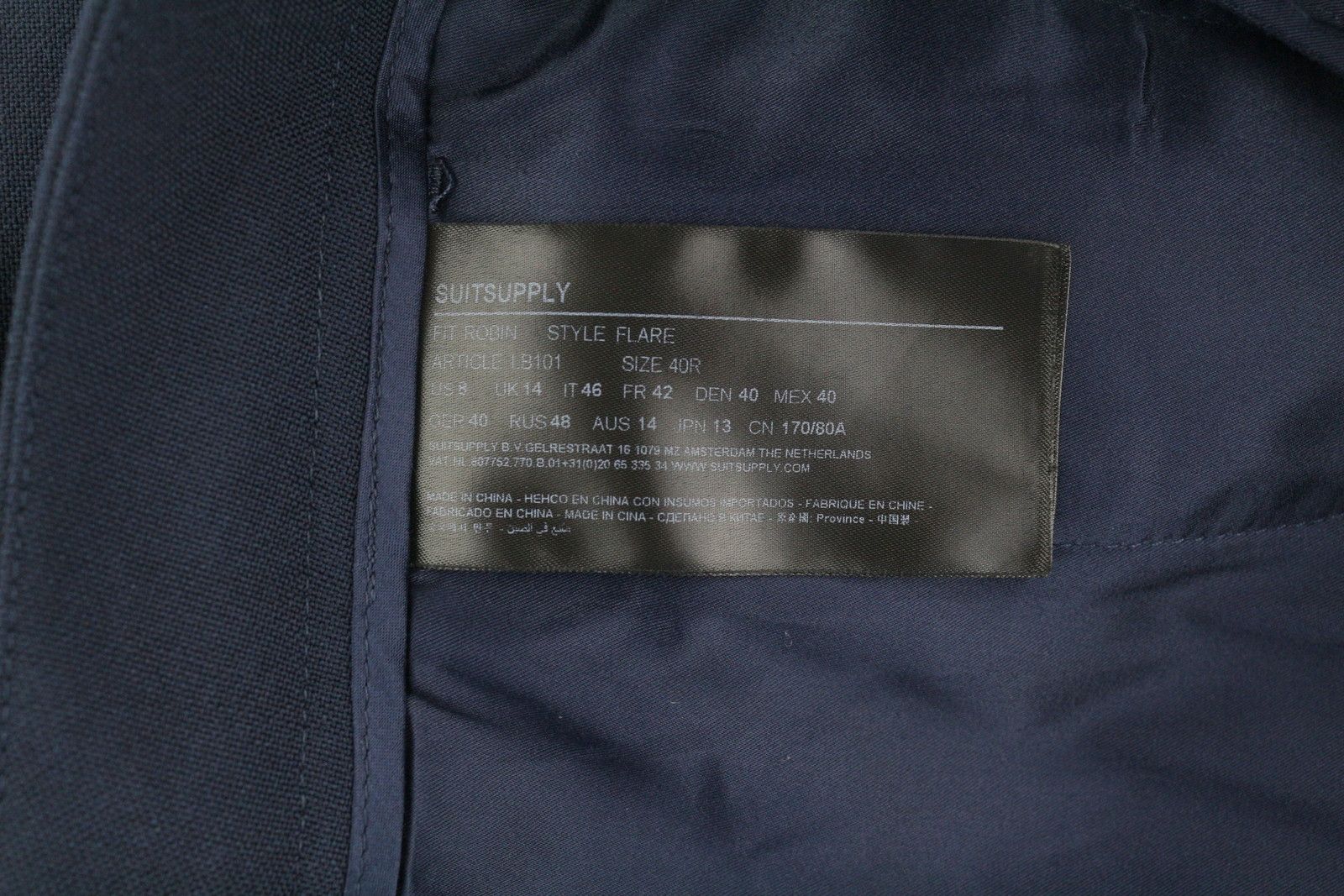 Other ROBIN EU40 Dark Blue Wool Blend Flare Trousers 84341 Size 30" / US 8 / IT 44 - 6 Thumbnail