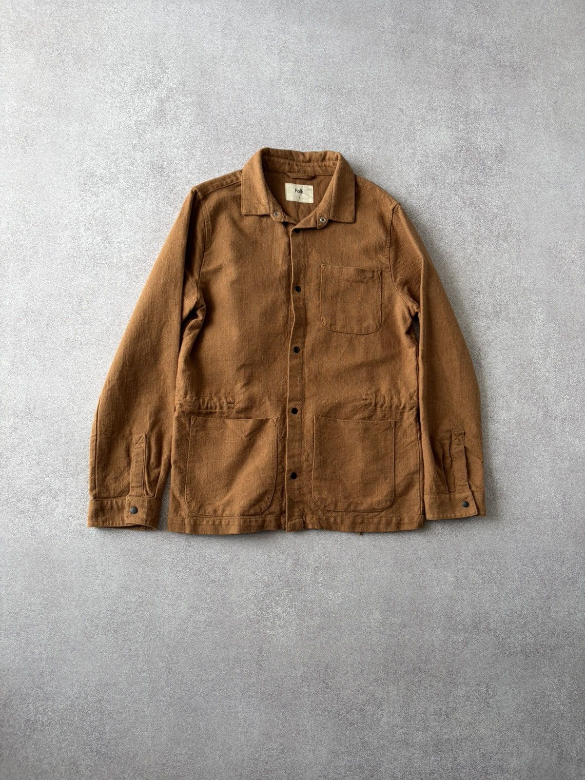 Folk VTG Folk Faded Brown French Cotton Works Distressed Jacket Size US M / EU 48-50 / 2 - 1 Thumbnail