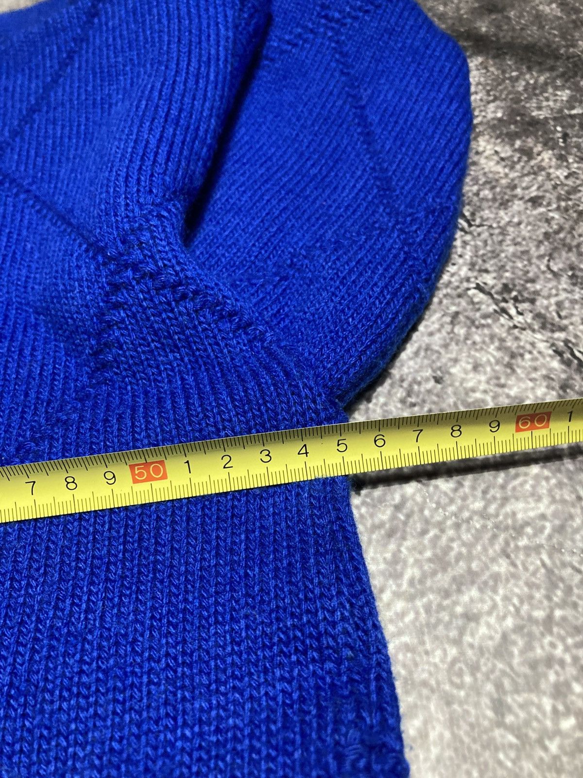 Lacoste Vintage 80s Chemise Lacoste Diamond Blue Knit Wool Sweater Size US L / EU 52-54 / 3 - 9 Thumbnail
