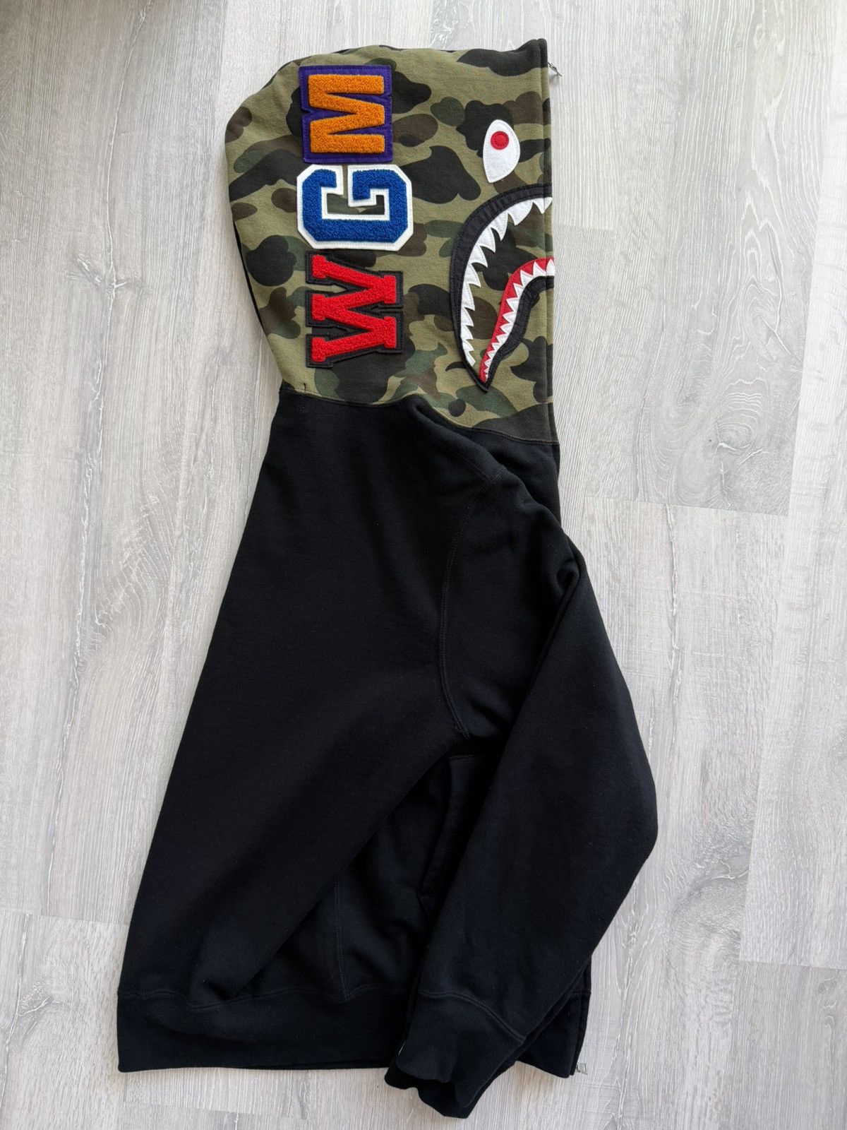 Bape BAPE Shark Full Zip Hoodie Camo Hood Size US M / EU 48-50 / 2 - 3 Thumbnail