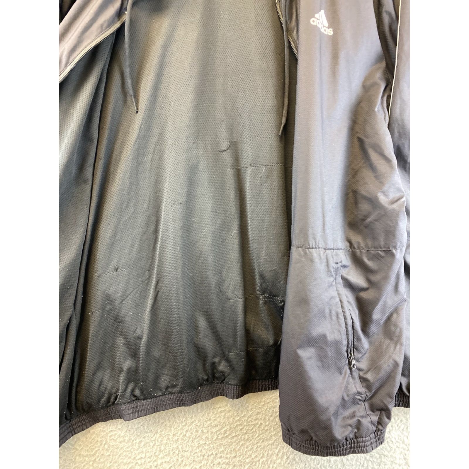 Adidas adidas Windbreaker Jacket Mens XL Black Sports Casual All Seasons Athletic - 89-25 Size US XL / EU 56 / 4 - 6 Thumbnail