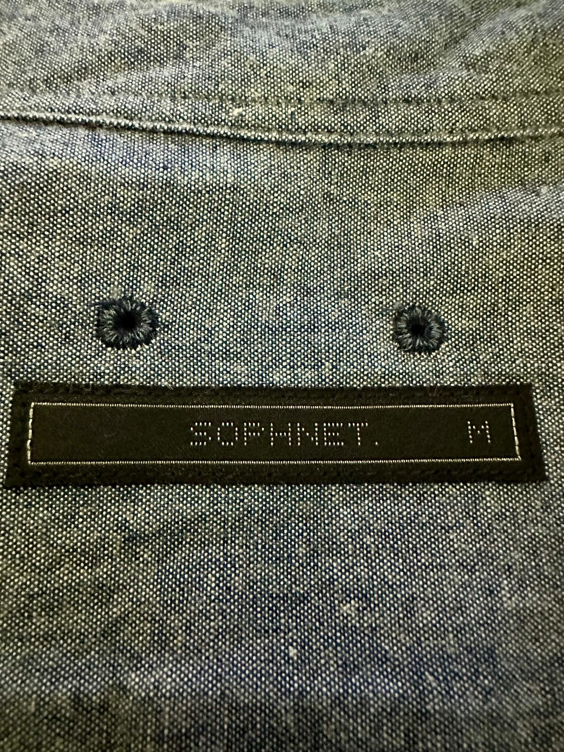 Japanese Brand × Sophnet. SOPHNET. Indigo Chambray Panel Button Down Long Sleeve Shirt Size US M / EU 48-50 / 2 - 4 Thumbnail