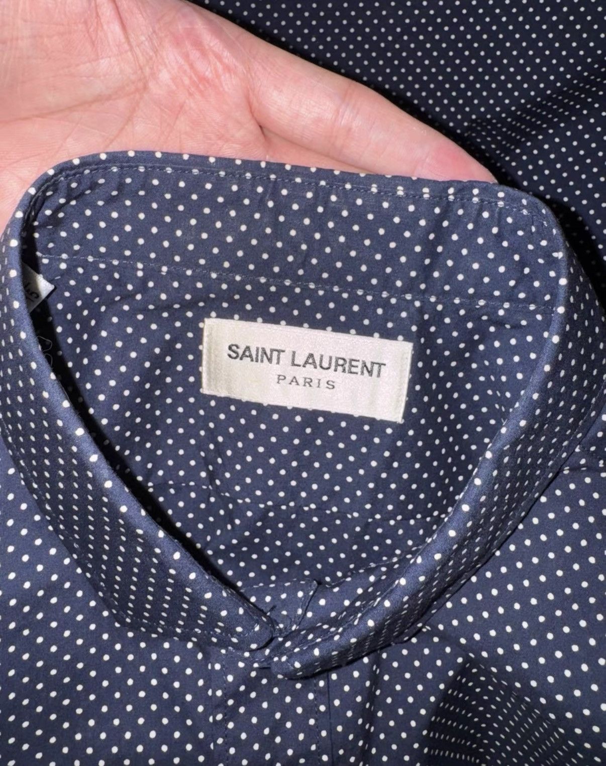 Saint Laurent Paris SLP 14SS Starry Sky All-Over Small Polka Dot Shirt Size US M / EU 48-50 / 2 - 7 Thumbnail