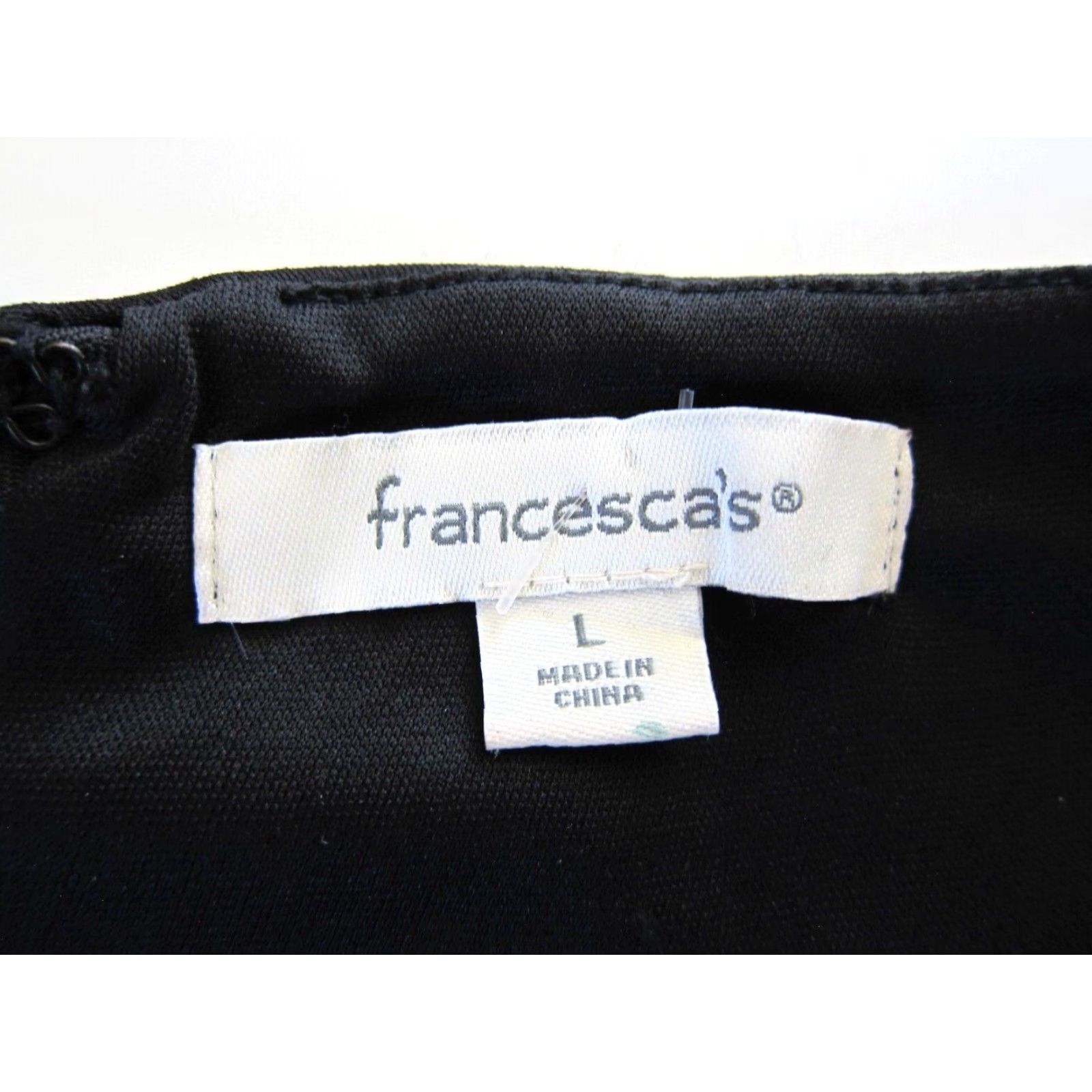 Vintage Francesca's Fit & Flare Dress L - Floral Pink Black Metallic Silver Pockets, V-Neck, Sleeveless, Knee Length, Back Zip, Woman, Coat Size L / US 10 / IT 46 - 4 Thumbnail