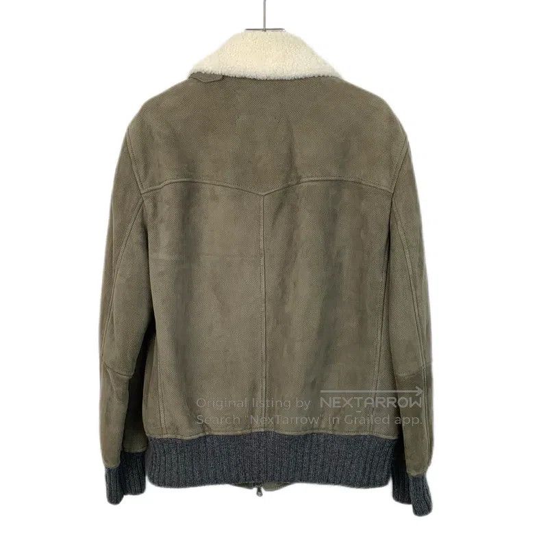Brunello Cucinelli Brunello Cucinelli Green wool collar zipper leather jacket Size US XS / EU 42 / 0 - 2 Thumbnail