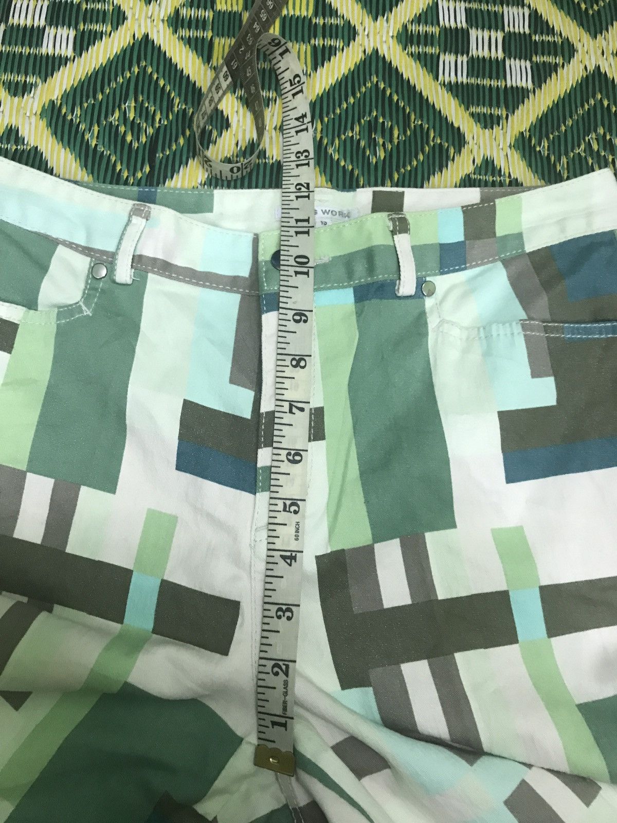 Designer × Japanese Brand × Vintage FAMOUS GREEN ABSTRACT FLARED BY TRANS WORK Size 30" / US 8 / IT 44 - 11 Thumbnail