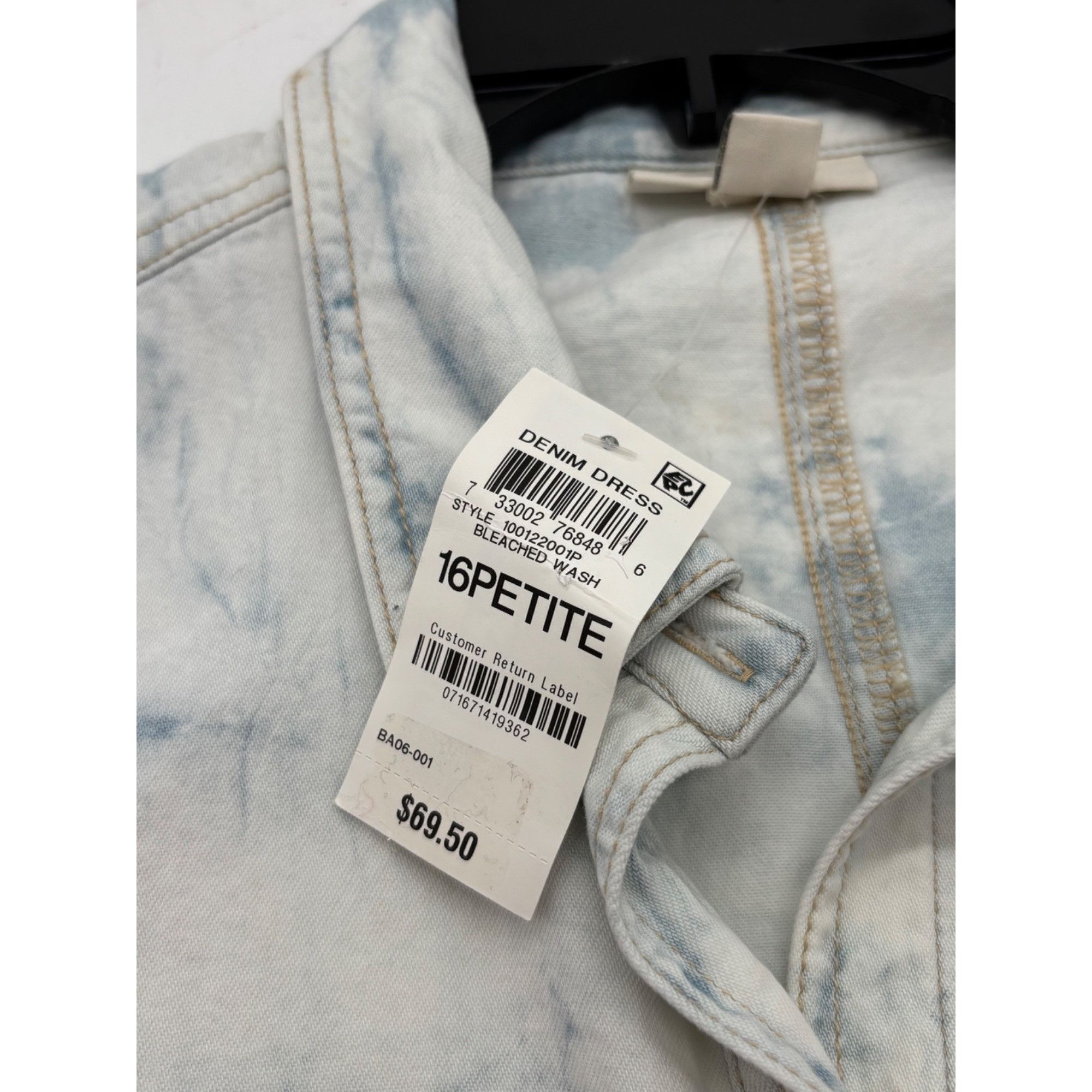 Style & Co Style & Co Petite Cotton Denim Shirtdress, Bleached Wash, 16 Size ONE SIZE - 5 Thumbnail
