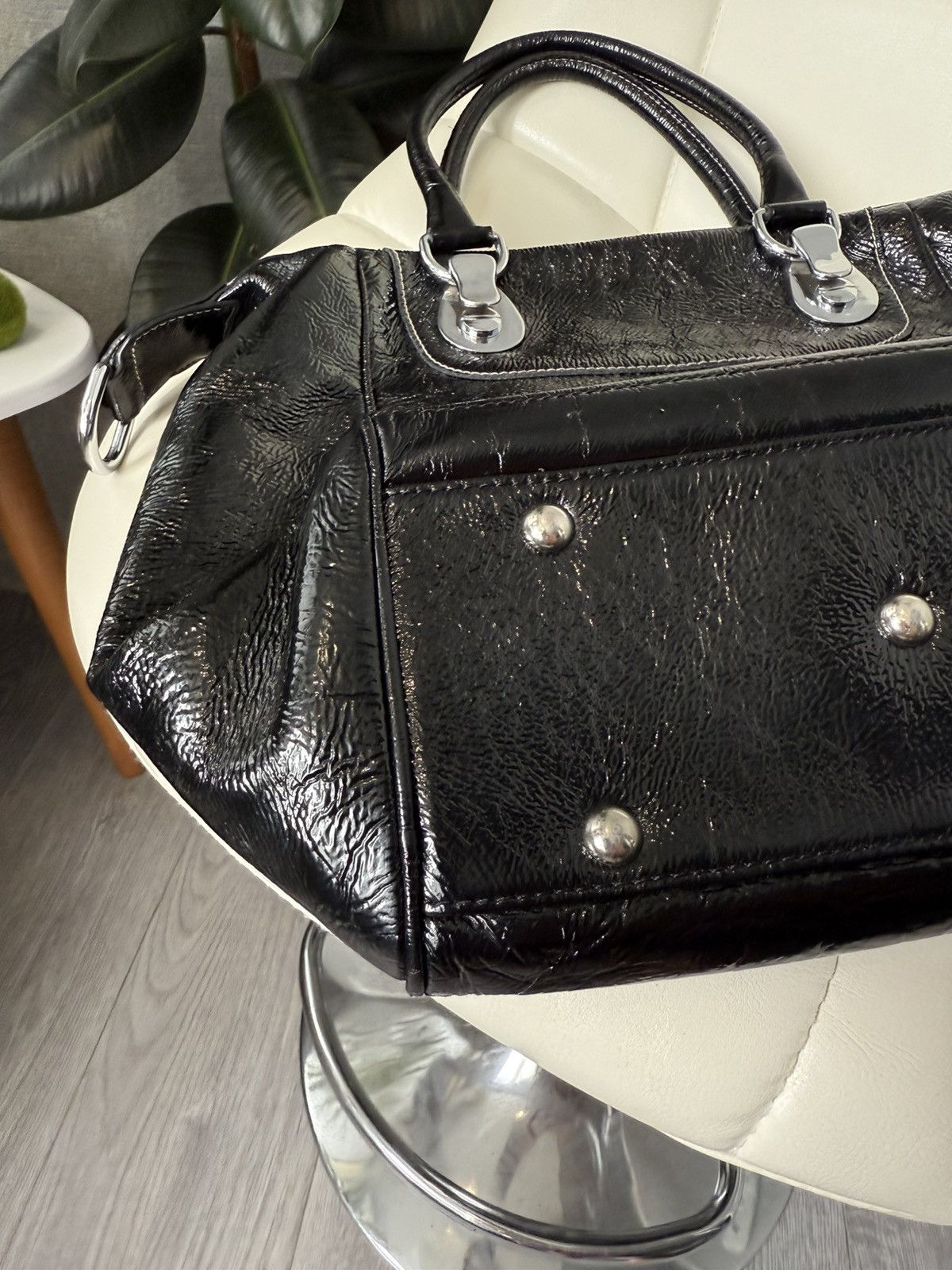 Gucci Gucci Dialux Snow Glam Black Hand Bag Boston Bag GG Logo Size ONE SIZE - 16 Thumbnail