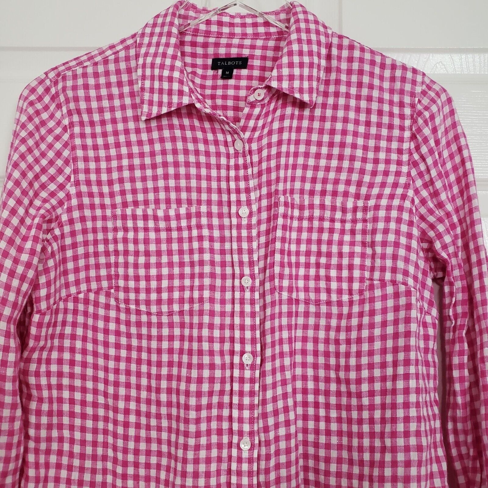 Talbots Talbots 100% Linen Gingham Check Shirt Womens Size Medium Size M / US 6-8 / IT 42-44 - 2 Thumbnail