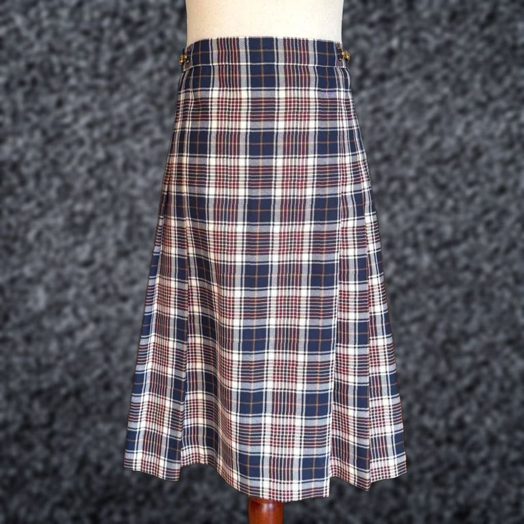 Tory Burch Tory Burch Garrett Pleated Skirt Milano Tartan Plaid Gemini Links Sz 2 Multicolor Knee Length Women A-Line Fall Size 26" / US 2 / IT 38 - 1 Thumbnail
