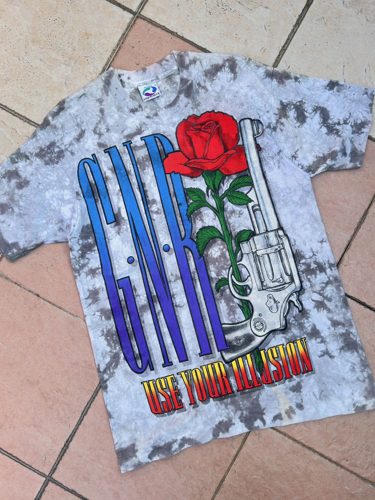 Band Tees × Liquid Blue × Vintage Vintage Guns & Roses Liquid Blue Size US M / EU 48-50 / 2 - 2 Thumbnail