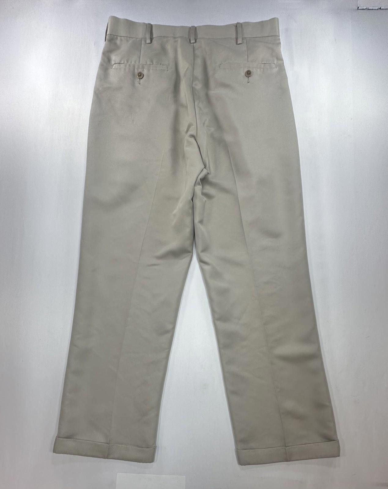 Savane Savane Pleated Straight Leg Chinos Beige Mens 33/30 Size US 33 - 2 Thumbnail
