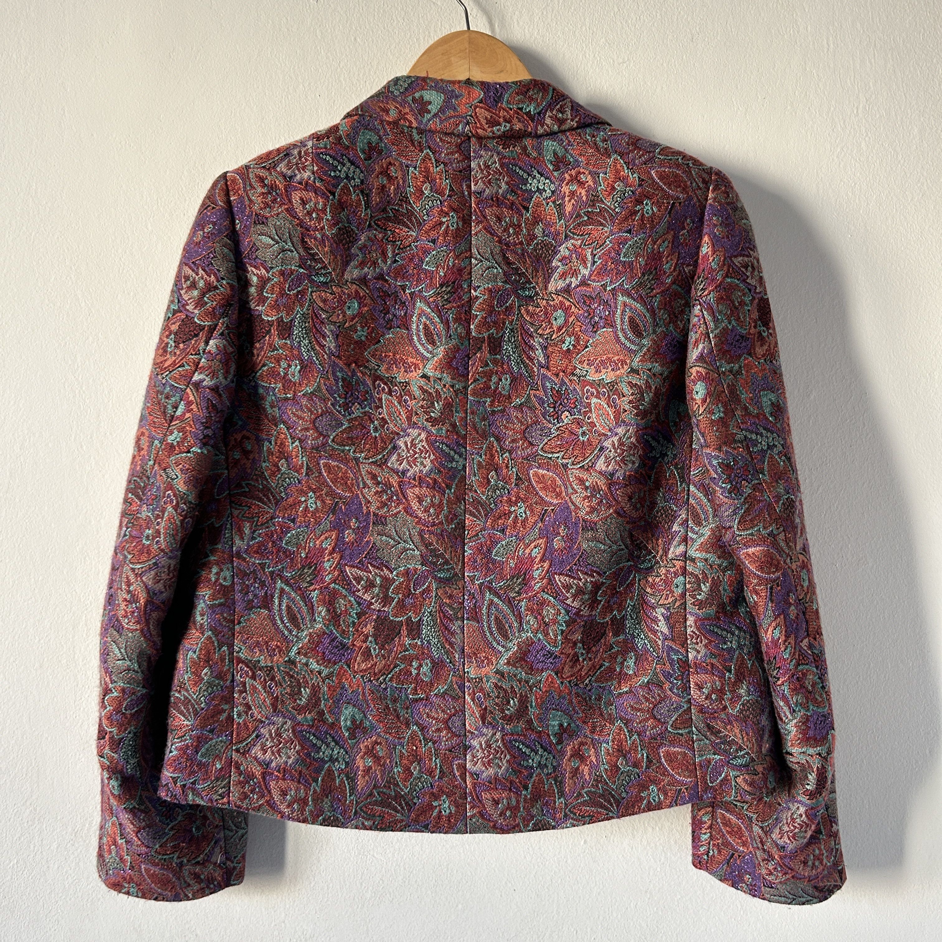 Vintage Vintage tapestry floral crop blazer Size M / US 6-8 / IT 42-44 - 8 Thumbnail