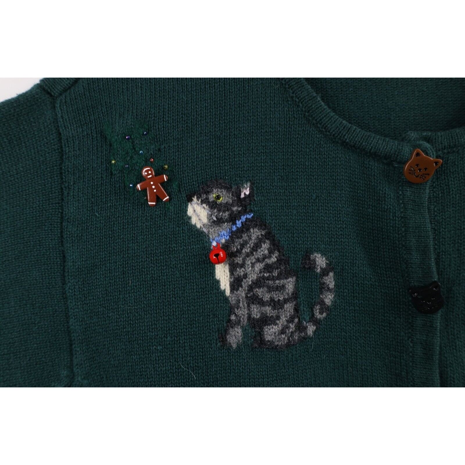 Vintage Vintage Y2K 2001 Christmas Cat Bells Knit Cardigan Sweater Size 3XL / US 20-22 - 4 Thumbnail