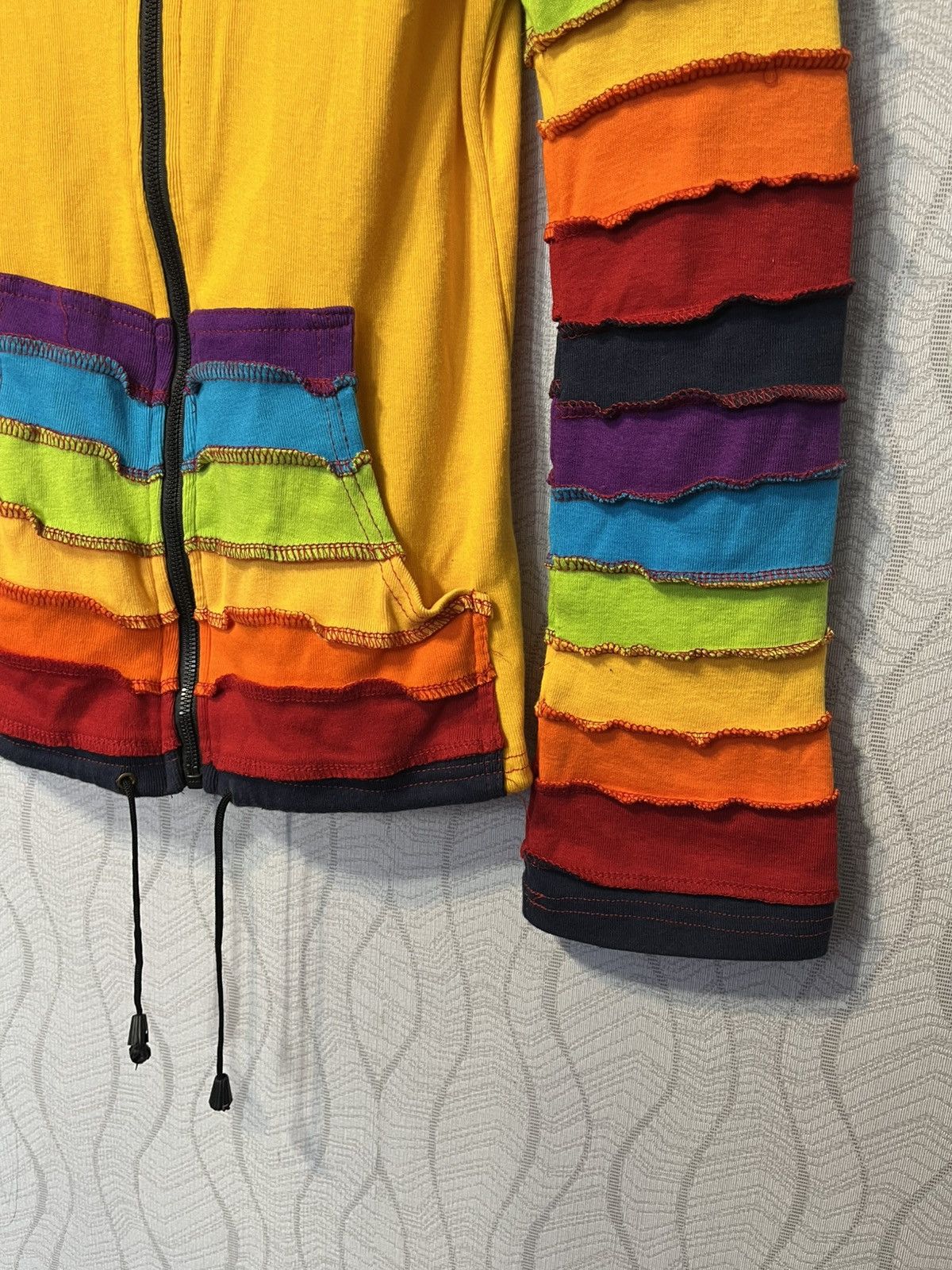 Handmade Vintage Little Kathmandu Rainbow Zip Hoodie Y2K Colourful Size S / US 4 / IT 40 - 2 Thumbnail