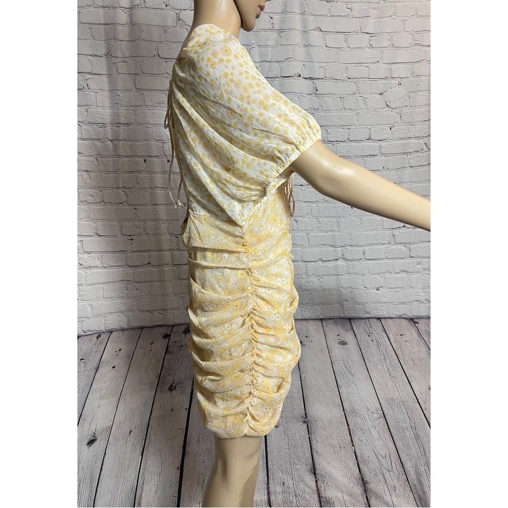 Free People New Free People Tea Yellow Floral Tessa Dress Size M Size M / US 6-8 / IT 42-44 - 4 Thumbnail