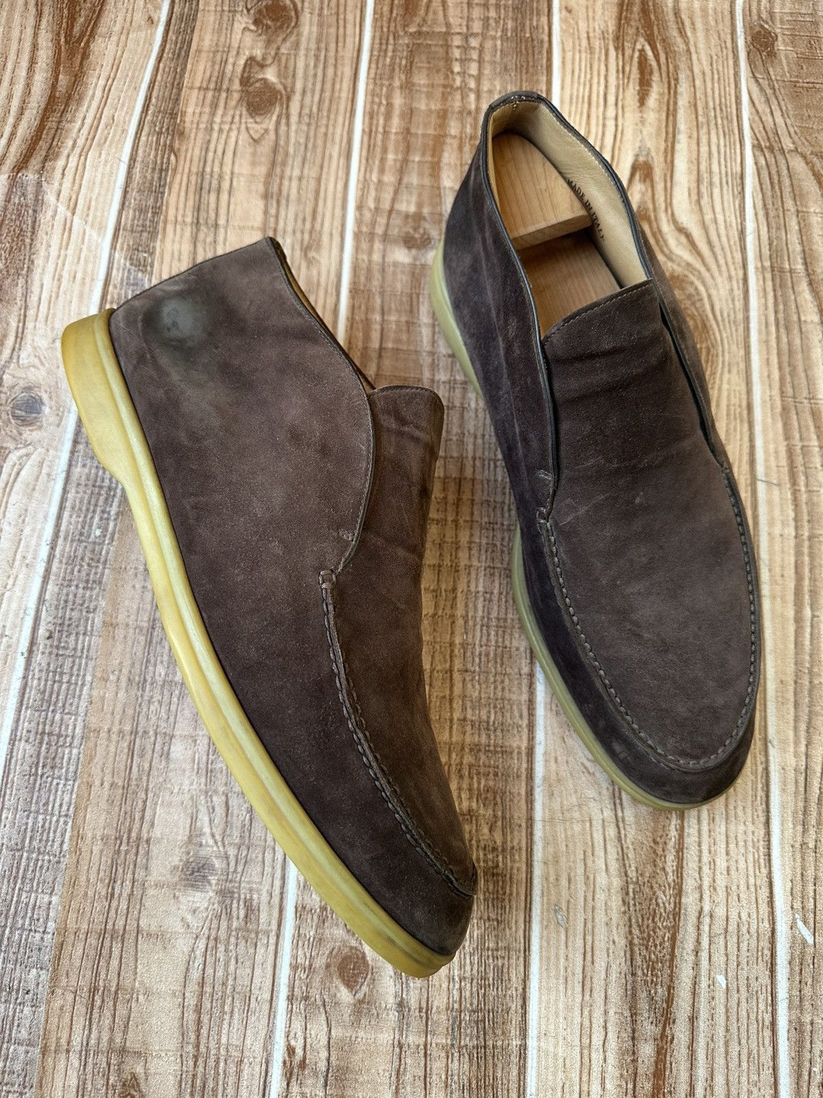 Loro Piana Loro Piana Dark Brown Open Walk Suede Loafers Size US 11 / EU 44 - 15 Thumbnail