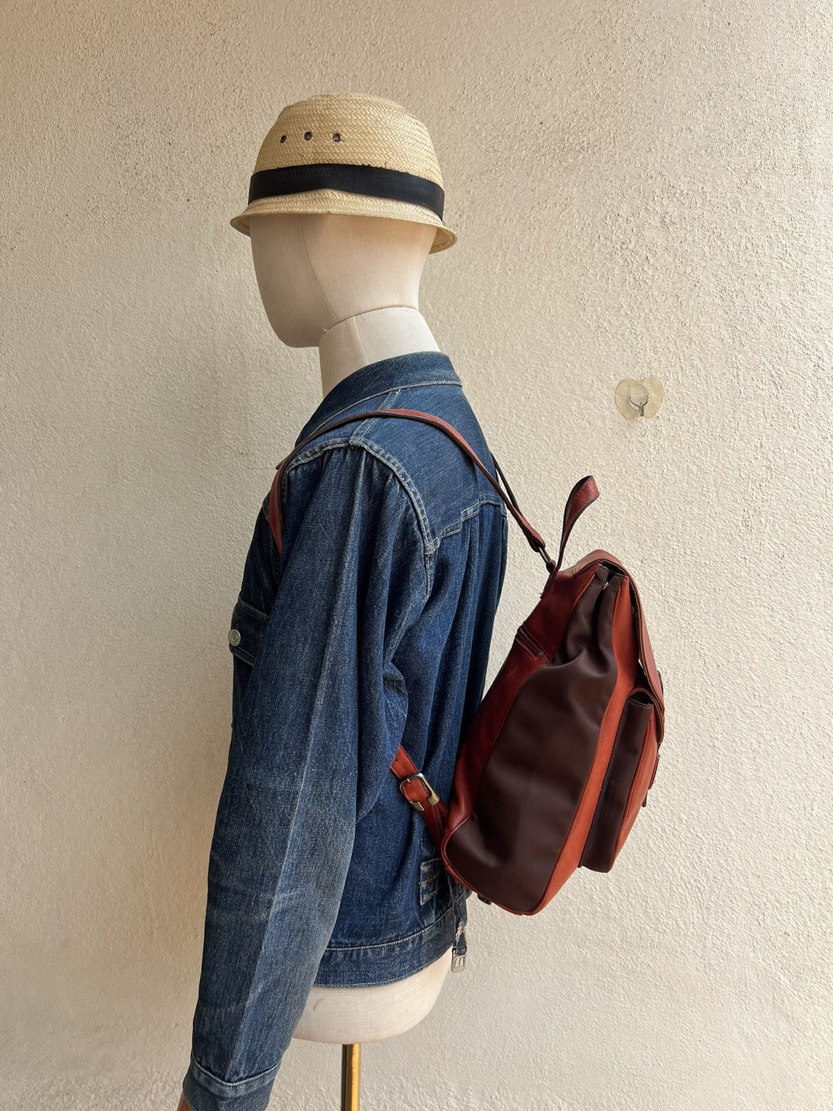 Leather Vintage Dakota Japan Distressed Patina Leather Backpack Bag Size ONE SIZE - 2 Thumbnail