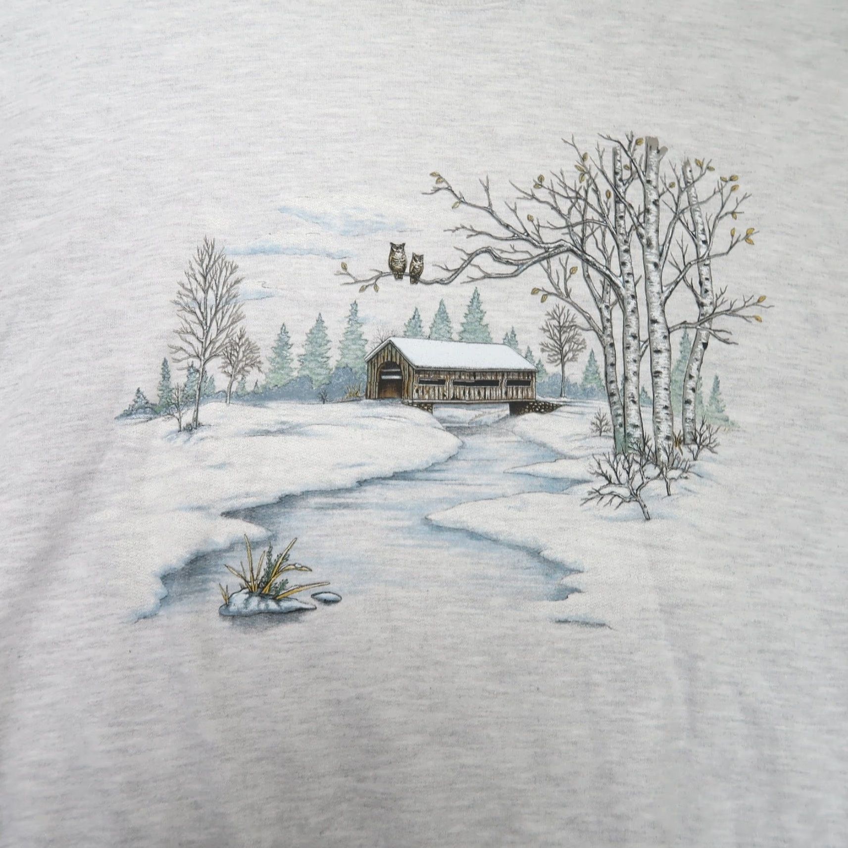 Vintage VINTAGE Day Breeze Heather Grey Snow Landscape Graphic Sweatshirt XL Women Size XL / US 12-14 / IT 48-50 - 3 Thumbnail