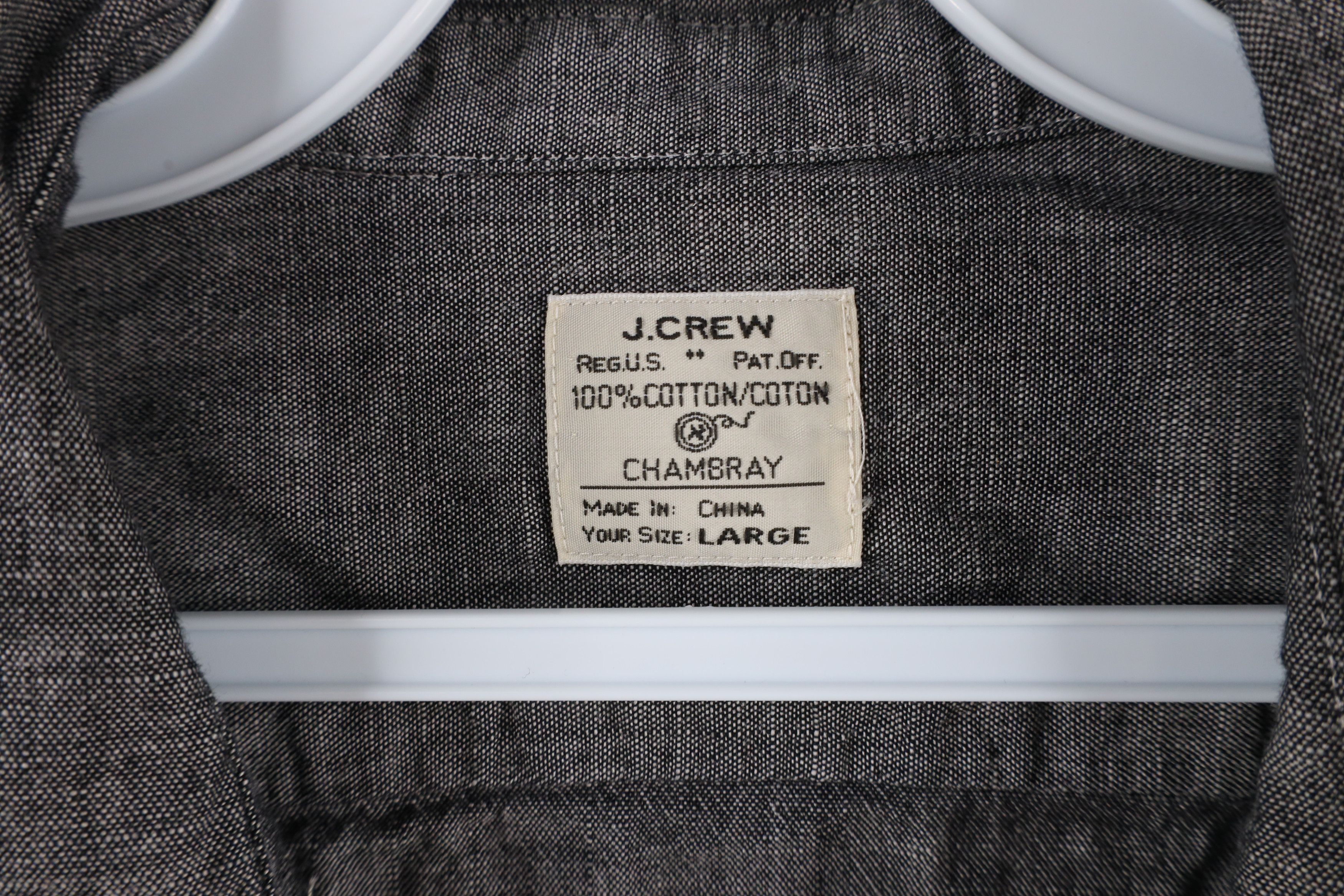 J.Crew × Vintage J Crew Collared Long Sleeve Button Shirt Gray Cotton Size US L / EU 52-54 / 3 - 6 Thumbnail