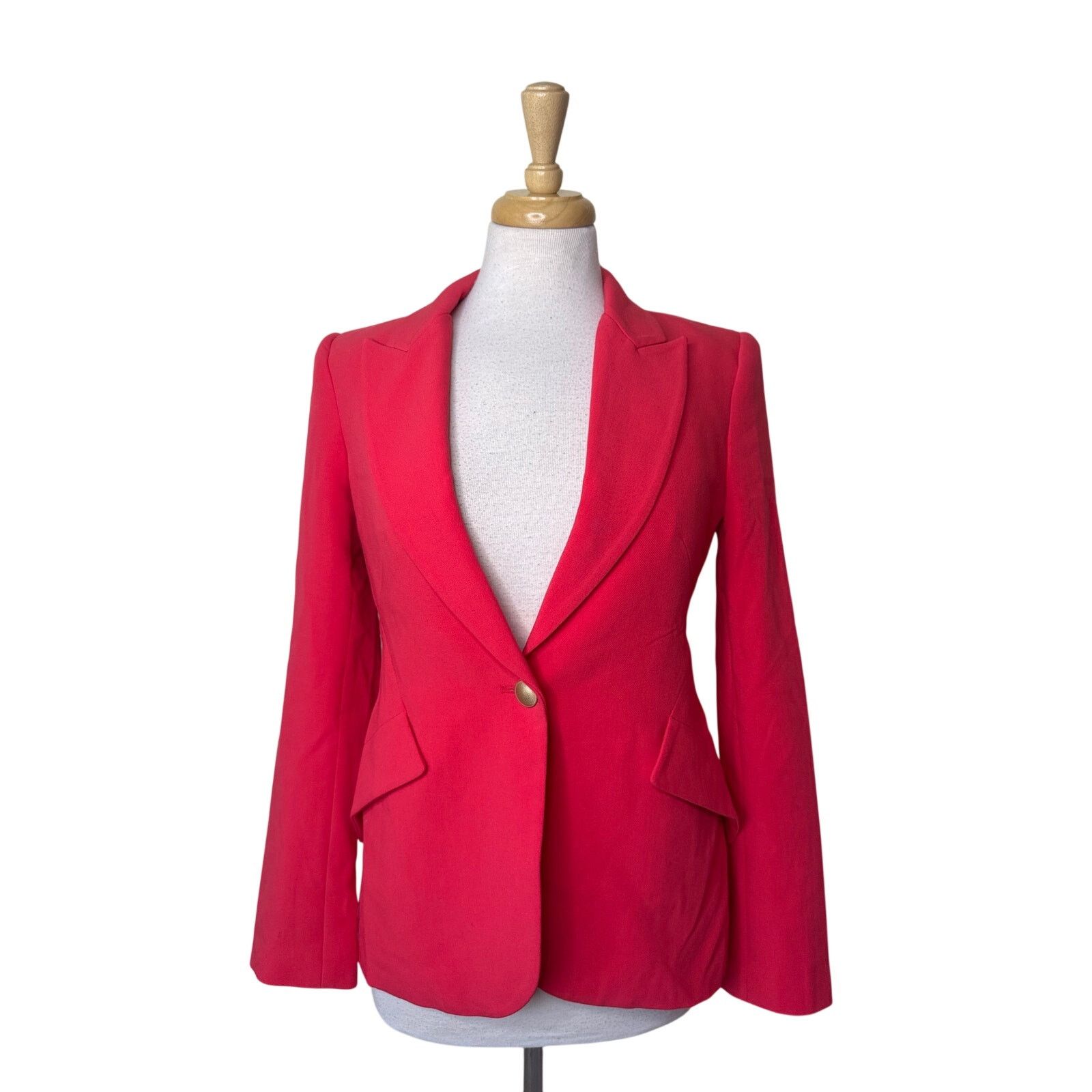 L'AGENCE L’Agence Chamberlain Blazer Jacket in Hibiscus Coral Red Size XS / US 0-2 / IT 36-38 - 3 Thumbnail