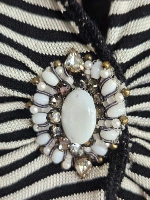 Anna Molinari Vintage Anna Molinari Jewel brooch knit cardigan. Size L / US 10 / IT 46 - 2 Thumbnail