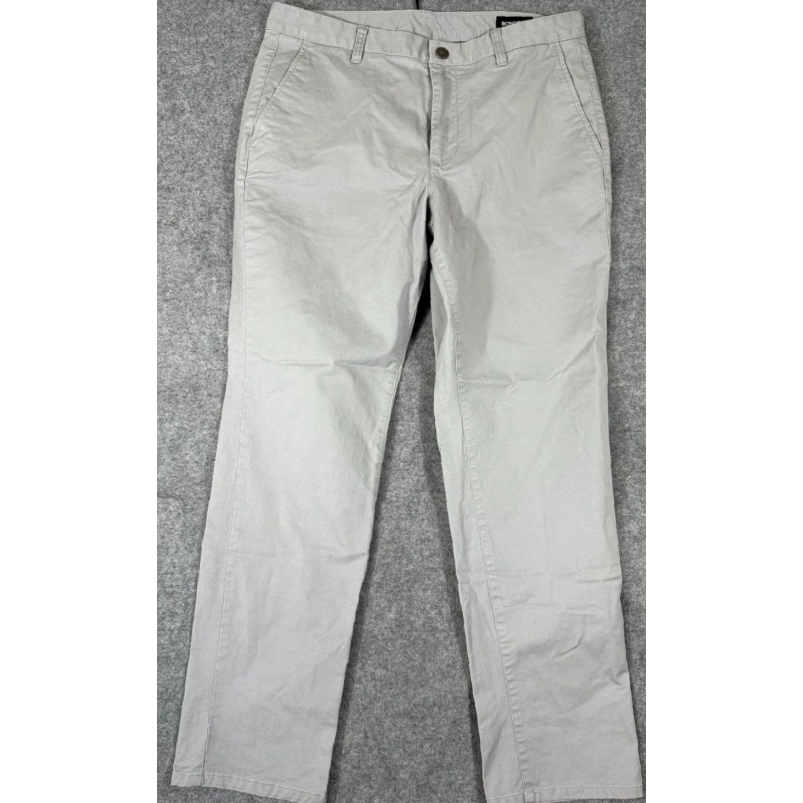 Bonobos Bonobos Chino Pants Mens 33X30 Gray Stretch Athletic Fit Tapered Slash Pockets Size US 33 - 2 Thumbnail