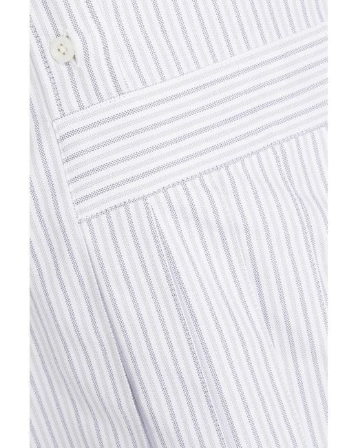 Thom Browne o1s22i1n0924 Striped Oxford Shirt Dress in White & Grey Size S / US 4 / IT 40 - 4 Thumbnail
