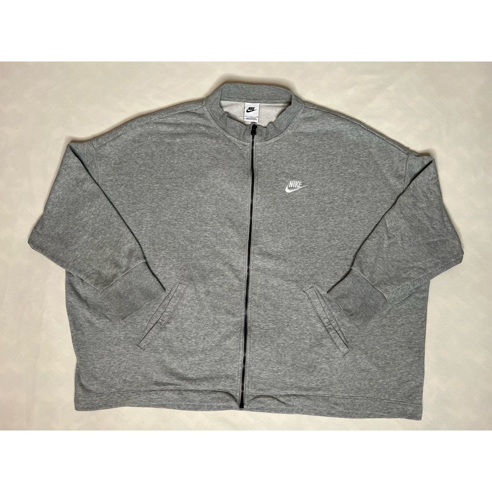 Nike Nike Full Zip Light Grey Hoodless Baggy Sweatshirt Large Size US L / EU 52-54 / 3 - 1 Thumbnail