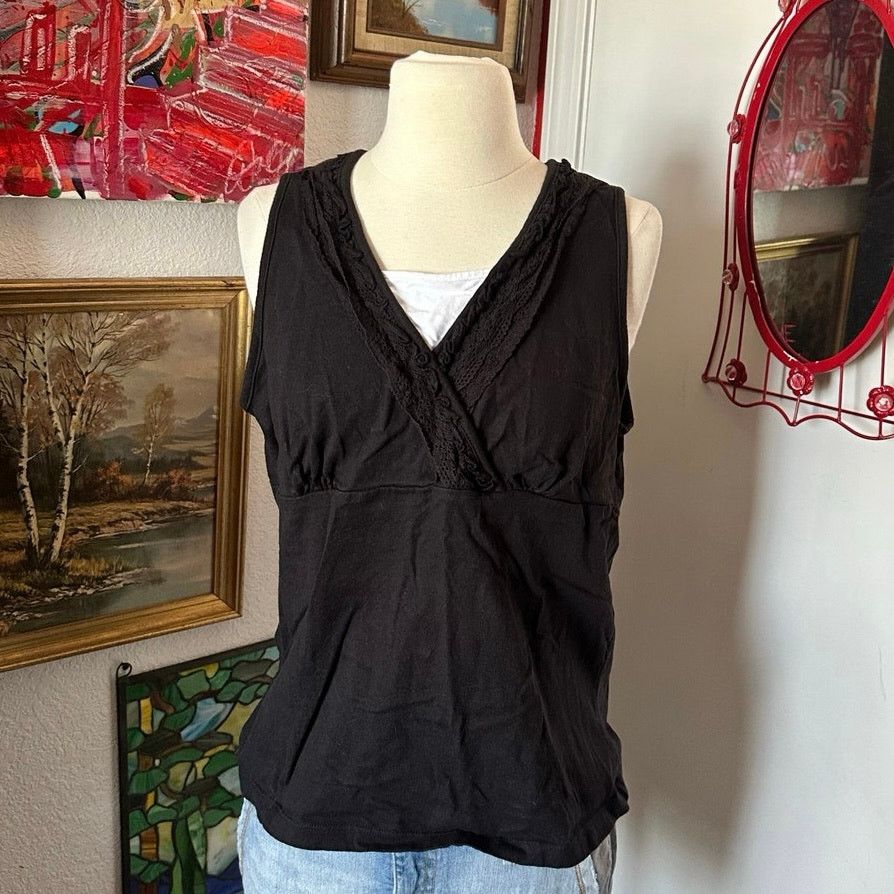 Basic Editions basic editions black white layered tank top Size L / US 10 / IT 46 - 1 Thumbnail