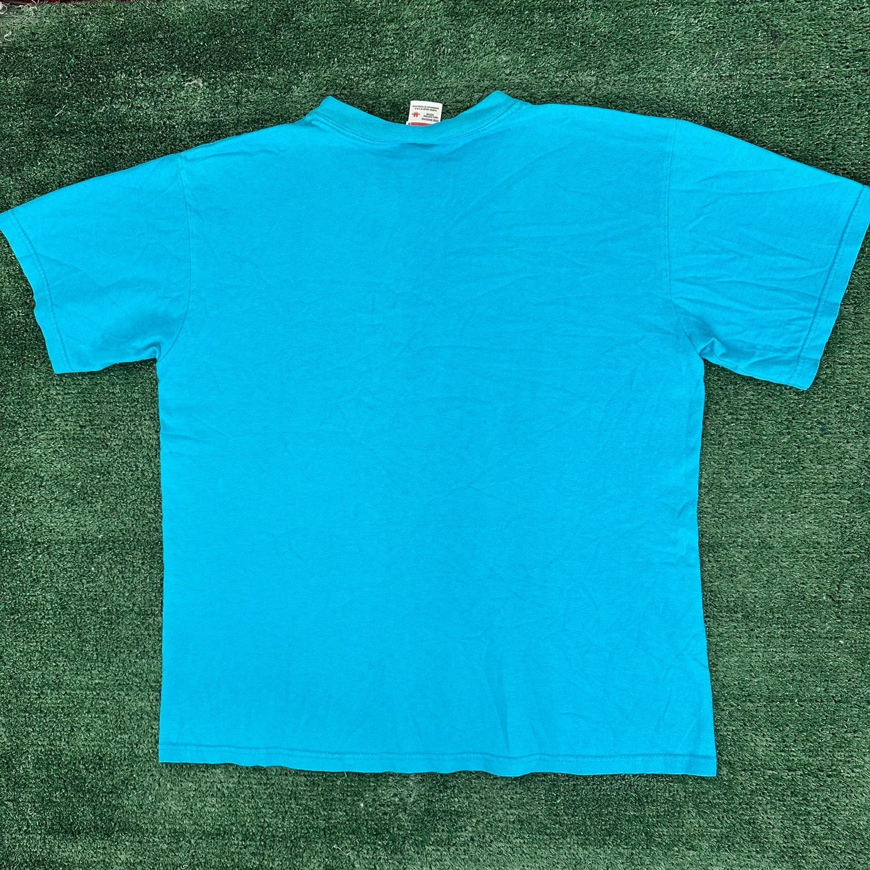 Anvil Vintage Y2K Junk Comic Strip T-Shirt Boxy Blue M Streetwear Size US M / EU 48-50 / 2 - 5 Thumbnail