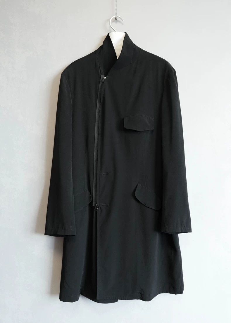 Yohji Yamamoto 19 SS Zip Distortion Collar Triacetate Coat