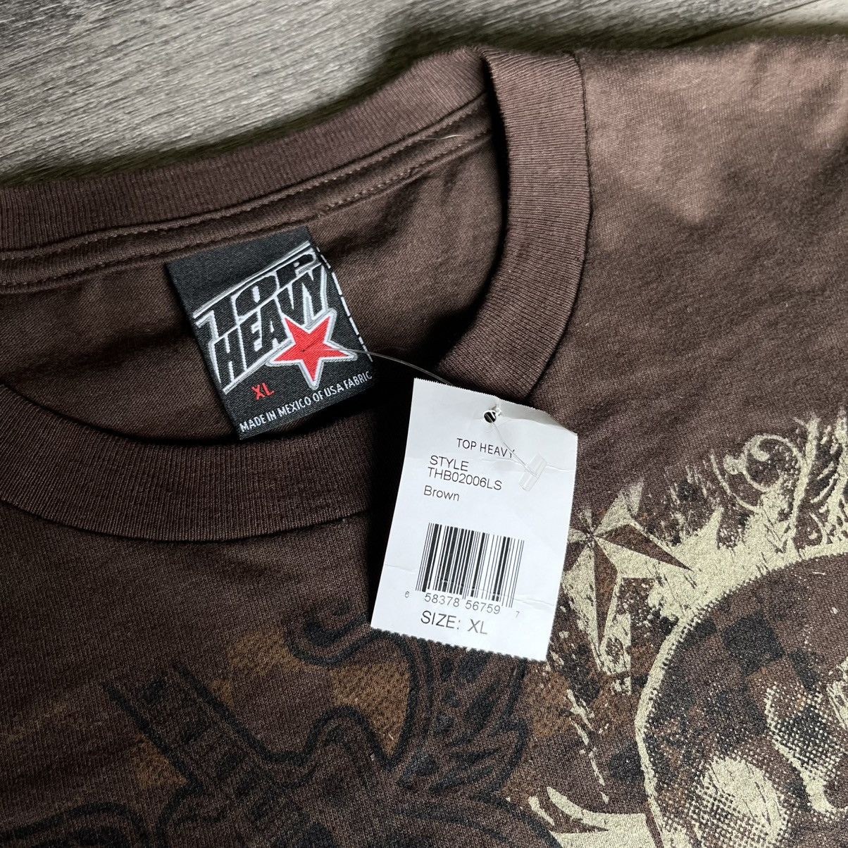 Affliction × Vintage New Vintage 2000s Top Heavy Affliction Skull Longsleeve Tee Size US L / EU 52-54 / 3 - 4 Thumbnail