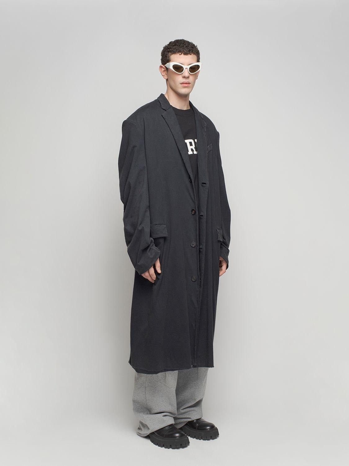 Balenciaga Balenciaga Black Worn Oversized Tailored Coat Size US XXS / EU 40 - 3 Thumbnail